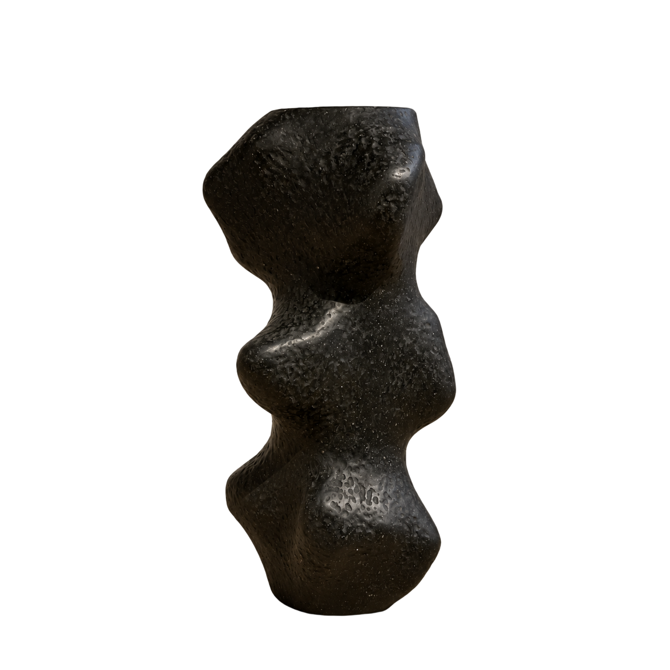 Pedestal III black sculptural pedestal by Justino Del Casar, BLANCONEGRO BARCELONA
