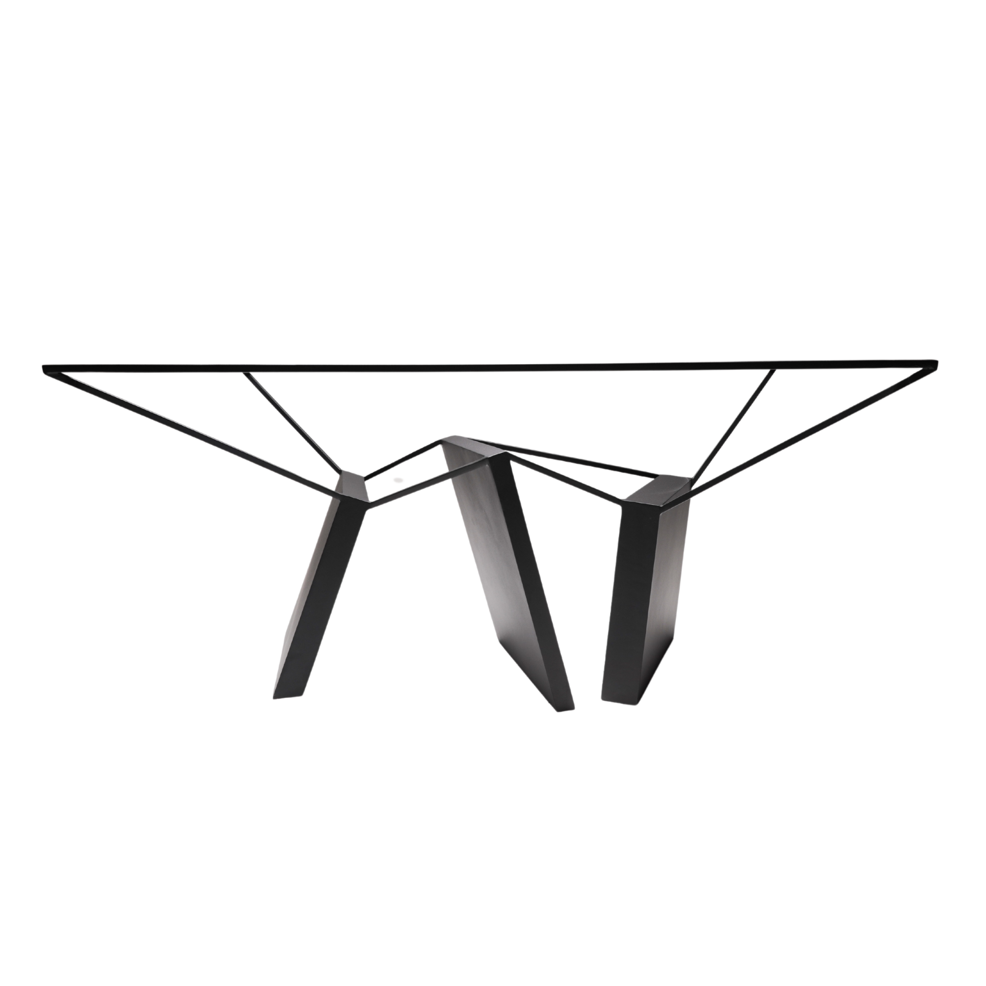 Ripple Effect Table by Nissa Kinzhalina in black steel — collectible design at EAST WEST SPACE.