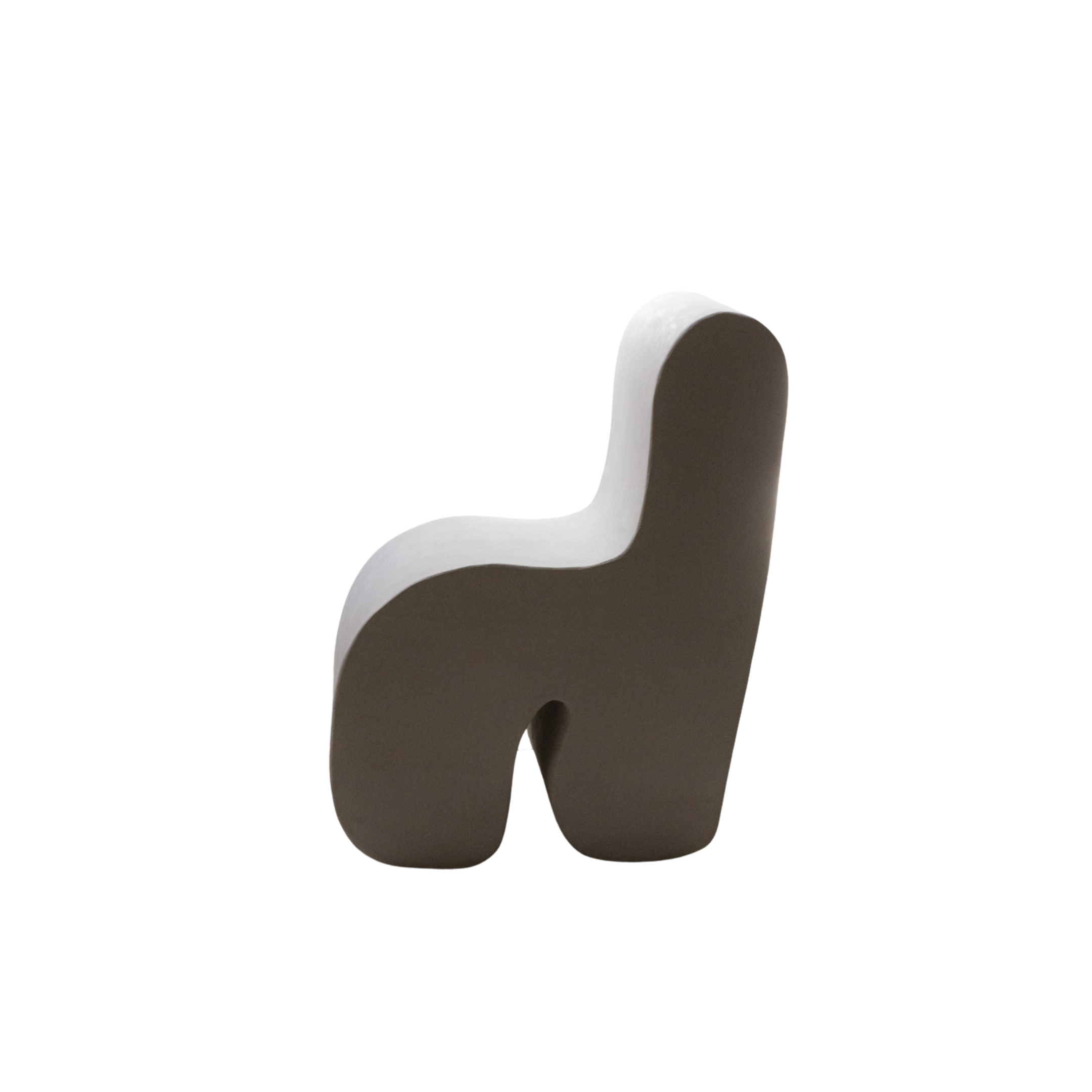 Oléa by ITS A MOOD, sculptural dining chair with curved profile and arched base, side view, BLANCONEGRO BARCELONA