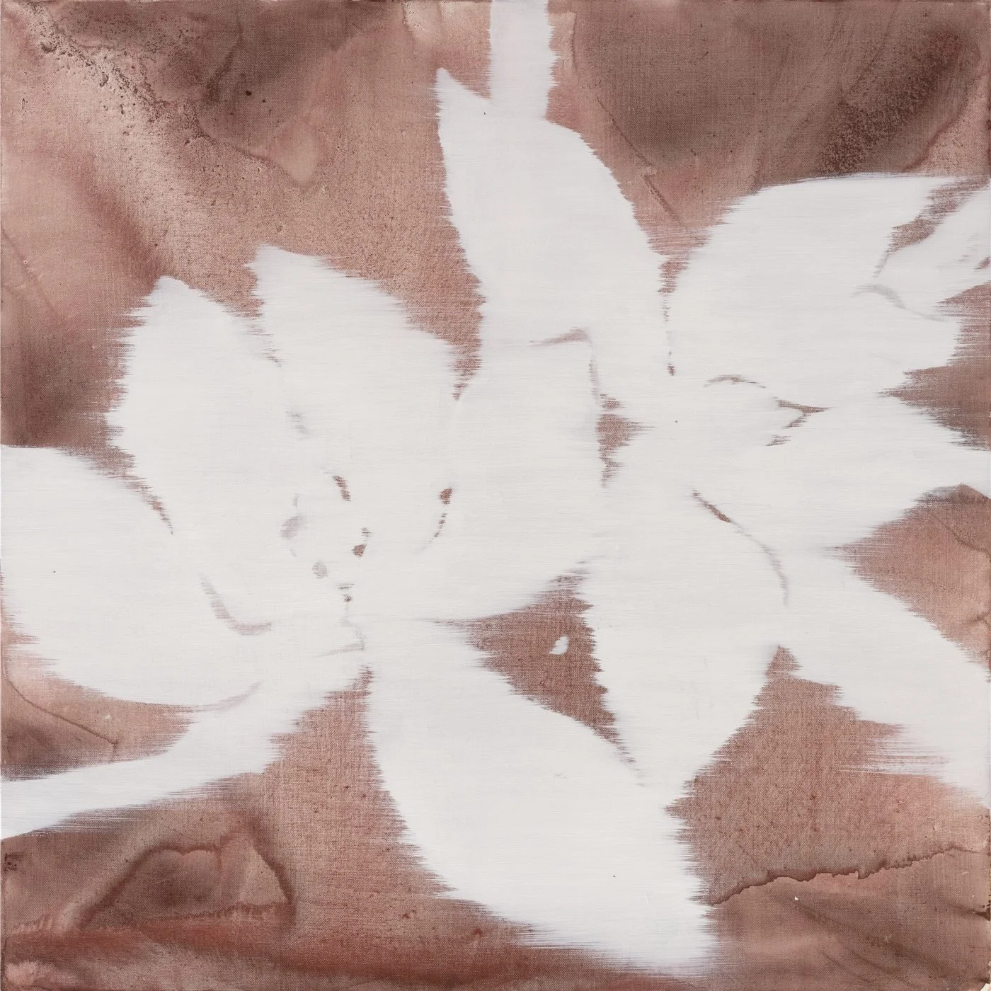 Monochrome floral abstraction by Bian Jing, contemporary collectible painting, EAST WEST contemporary art space