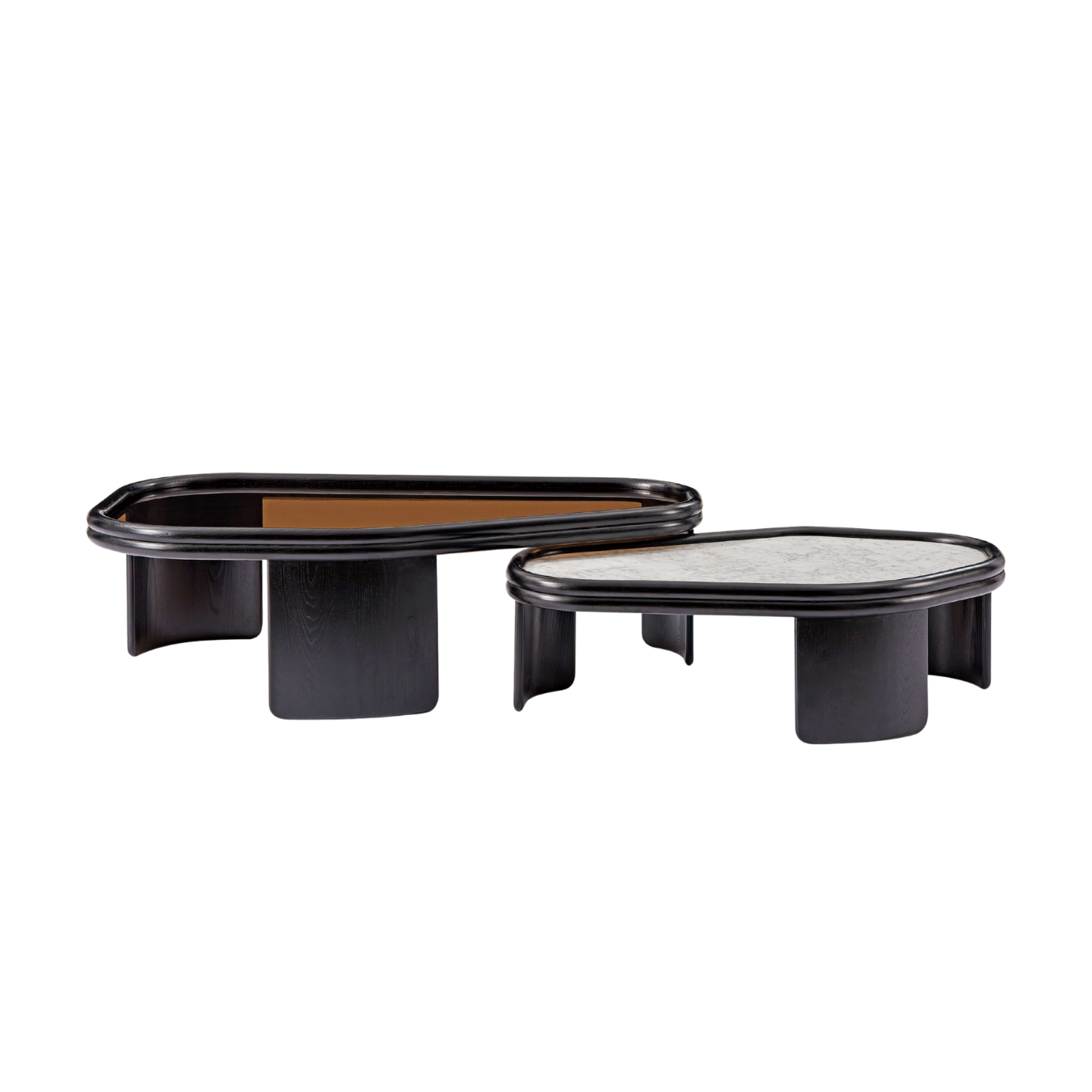 Roman Holiday Side Table by Maxmarko with sculptural curved silhouette.