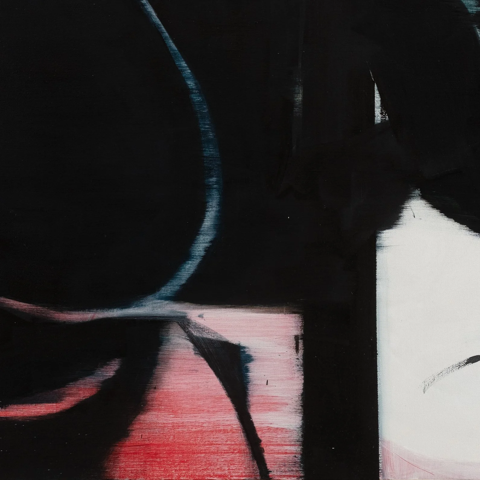 Organic gestural abstraction in black and red by Bian Jing Petal 2