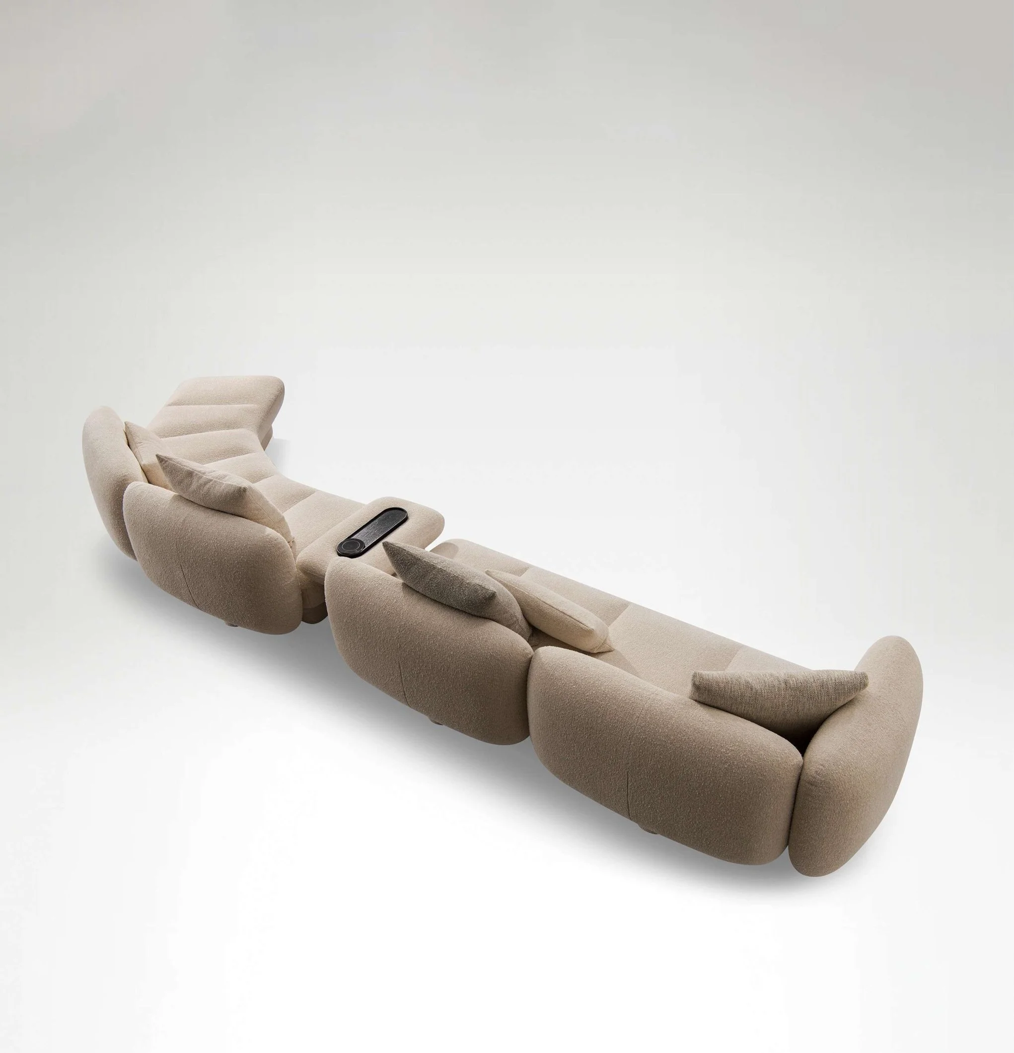 Soft cloud-like seating system with modular configuration options.