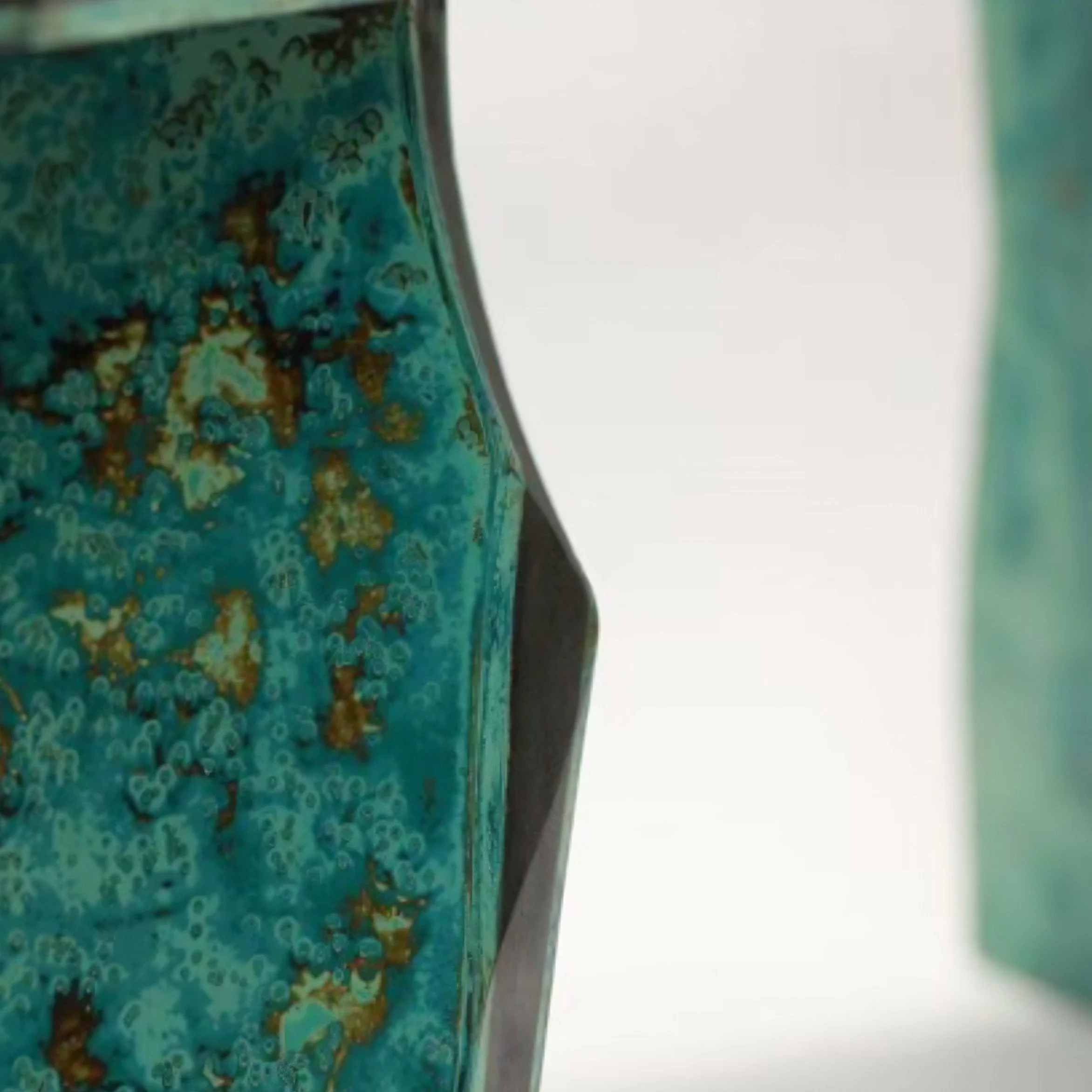 Jiaying Xu lacquer coffee table with turquoise finish and wooden core