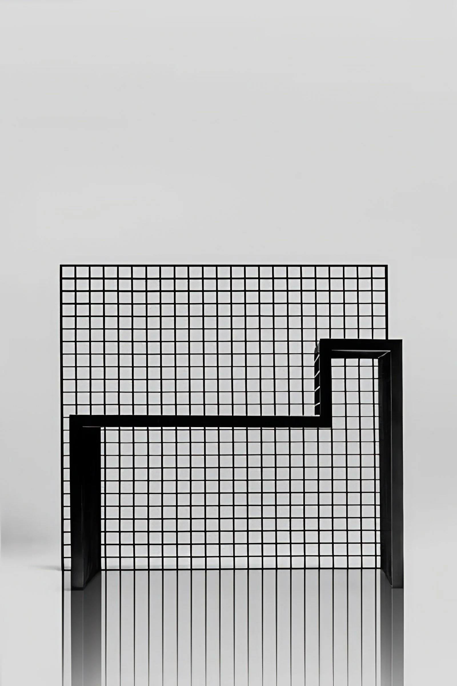 Architectural grid armchair Lady Tramex by Minimal Studio, contemporary collectible design