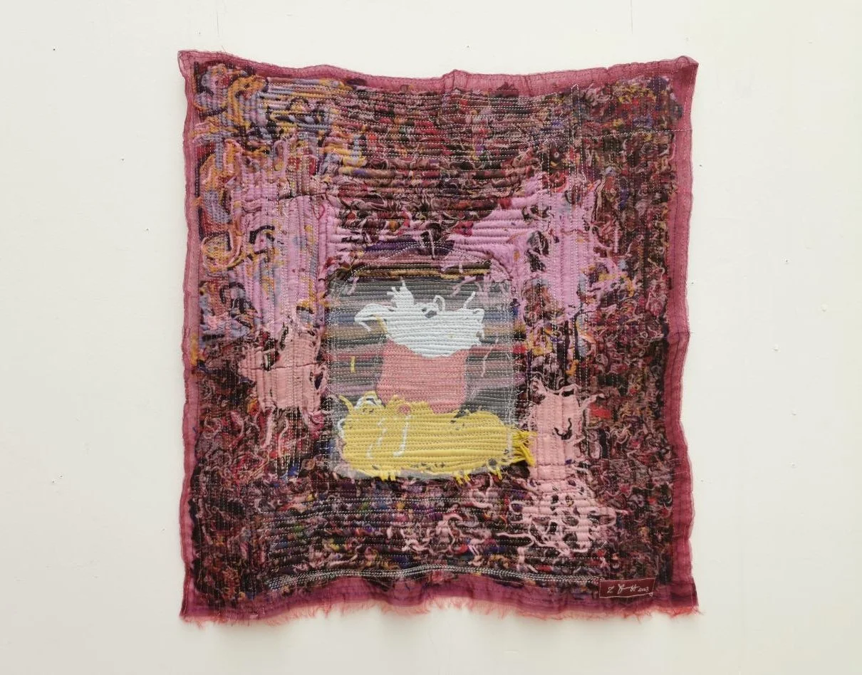 Collectible textile artwork by Zhang Yonghong, handcrafted woven surface