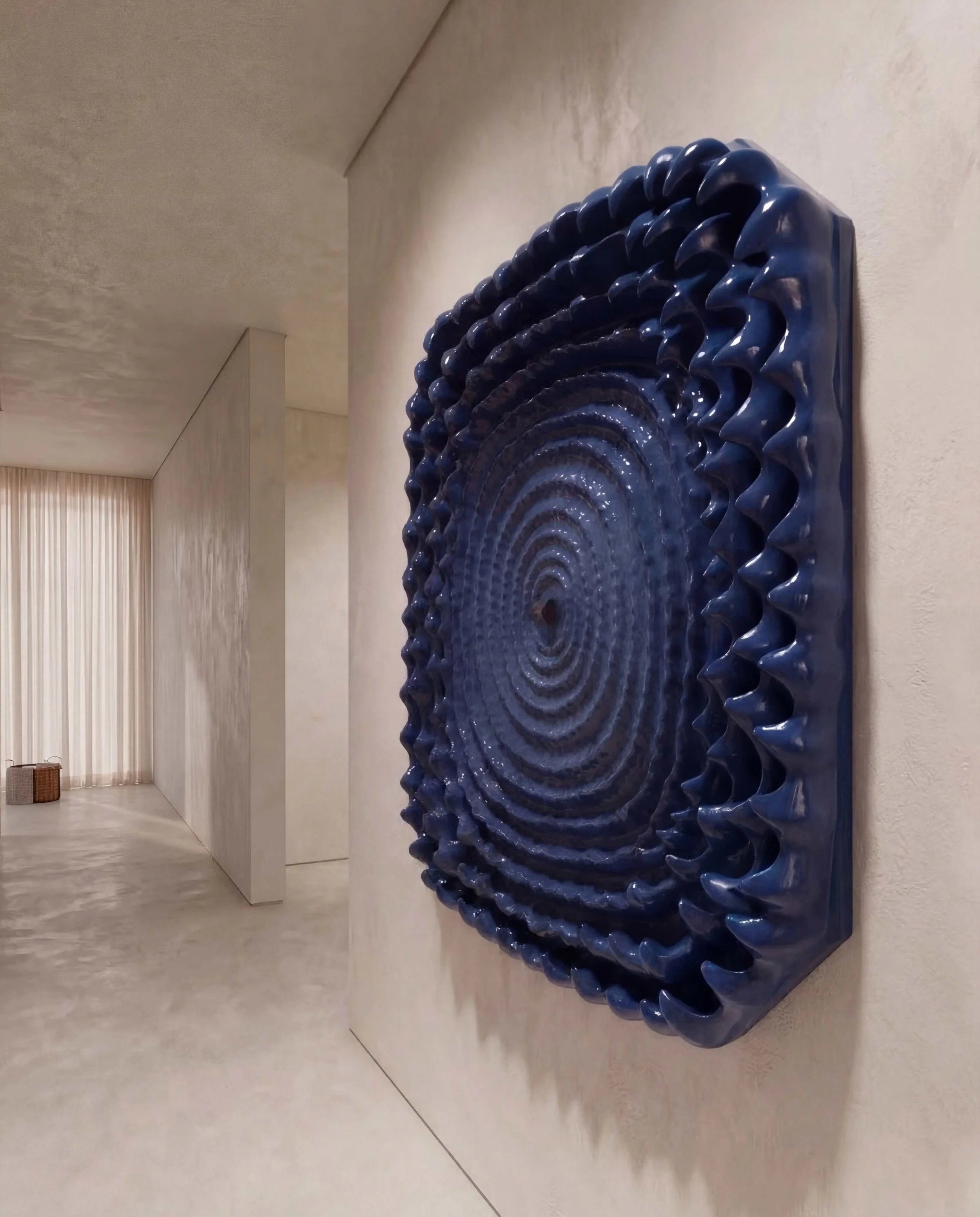 Contemporary Chinese lacquer wall artwork Ancient Wind for luxury interiors