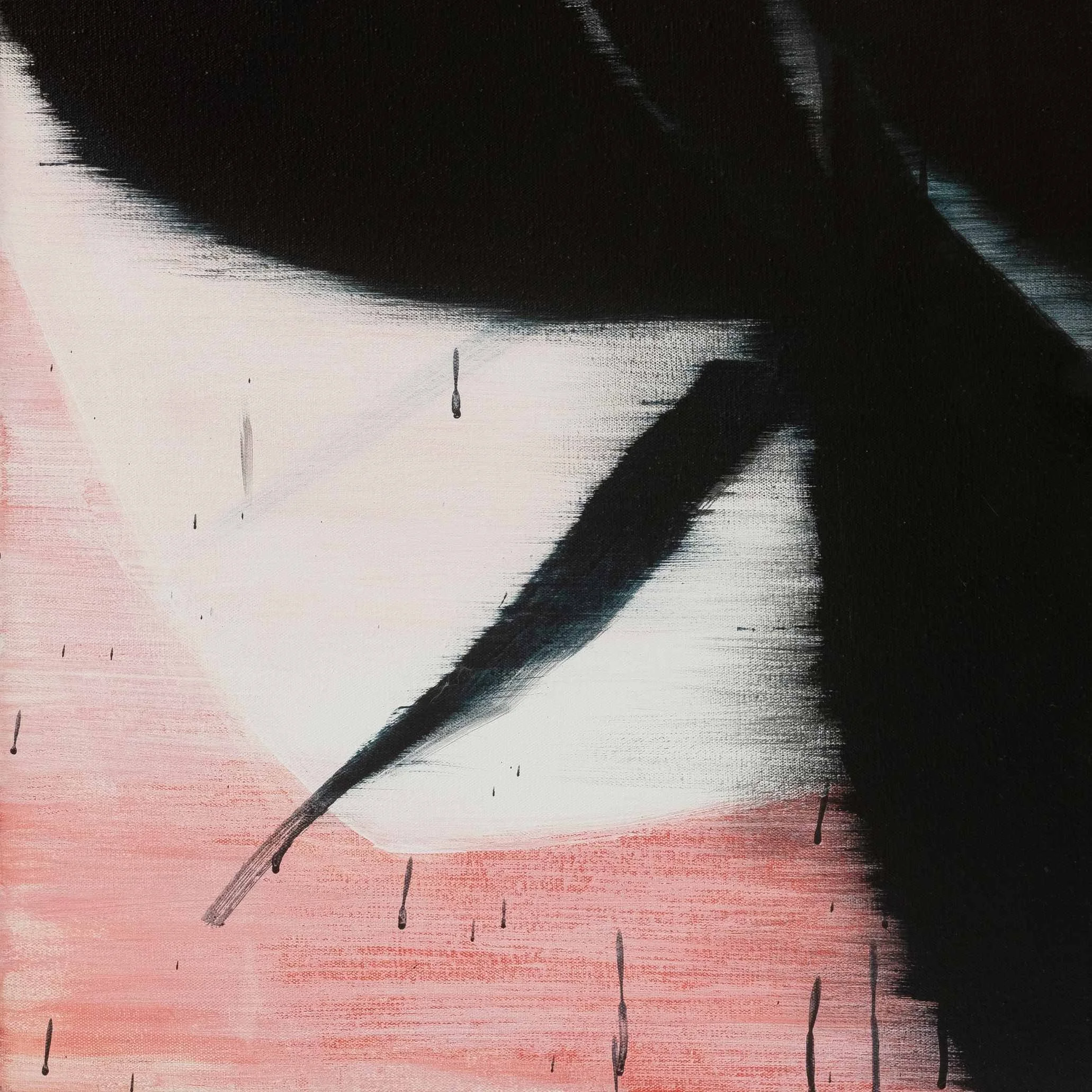 Bian Jing Petal 1 2025 acrylic on canvas with expressive black gestural abstraction