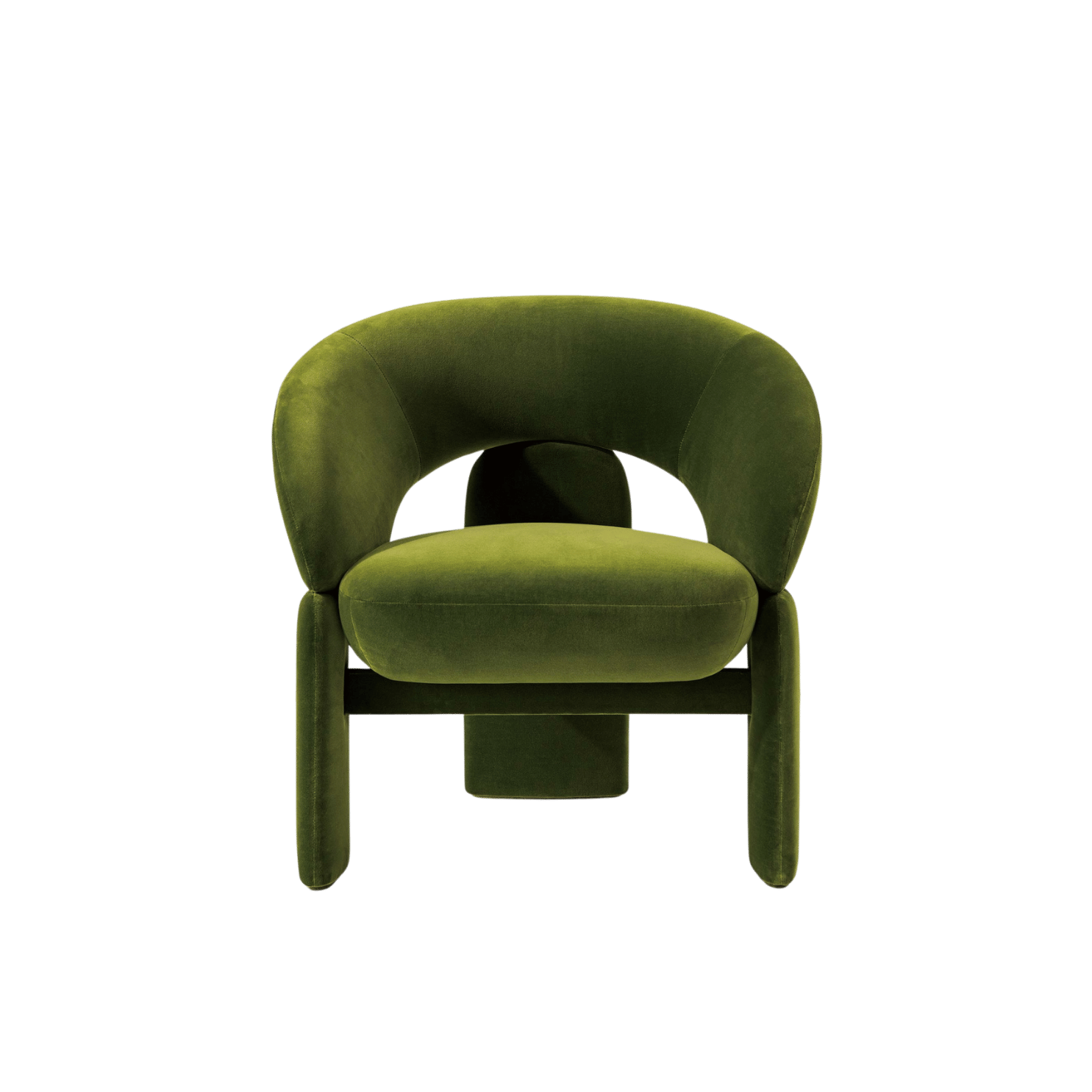 Air Chair by Maxmarko in green velvet with curved Ming-inspired backrest.
