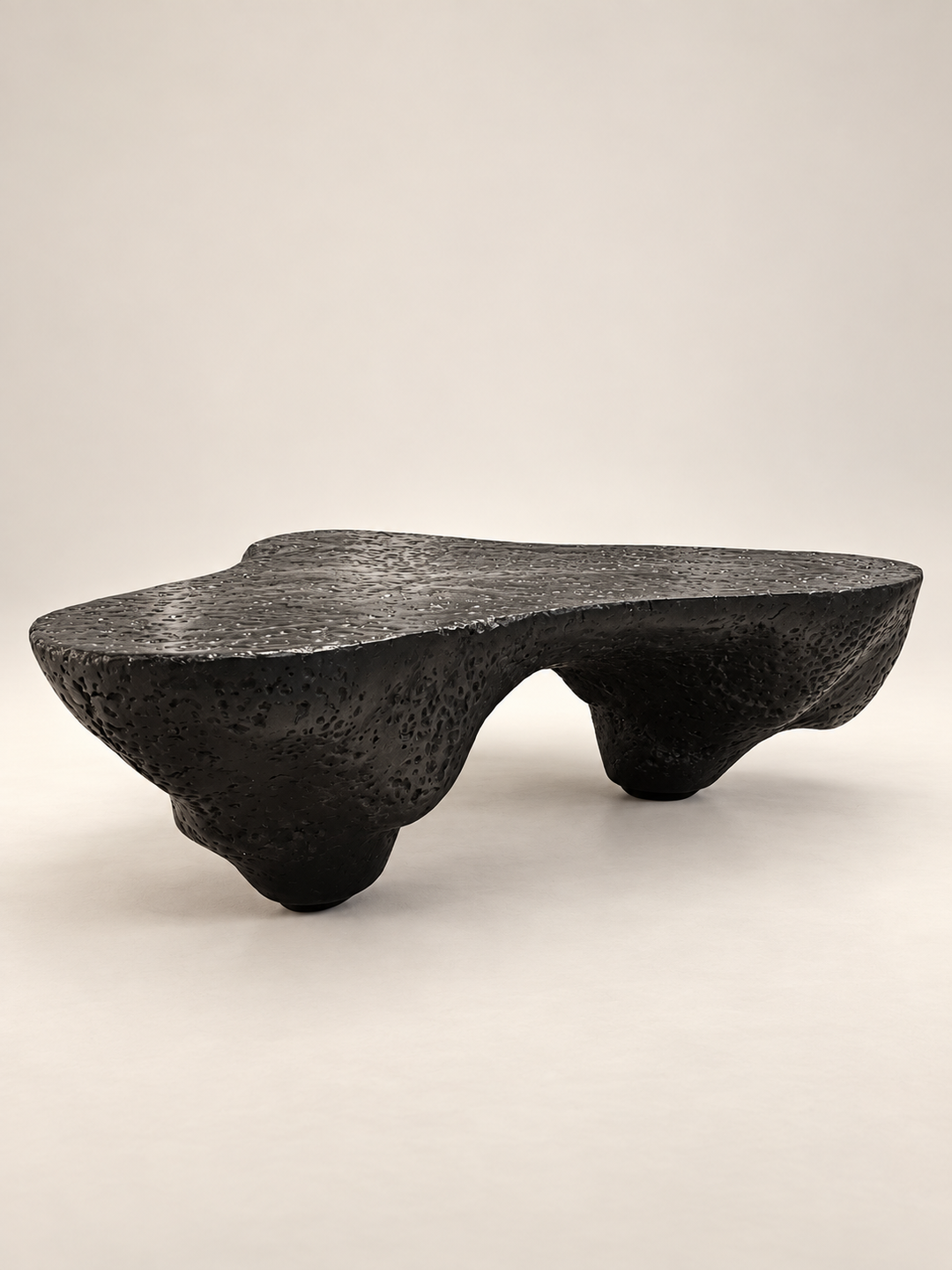 Insula biomorphic coffee table in papier-mâché by Justino Del Casar, art furniture at BLANCONEGRO BARCELONA