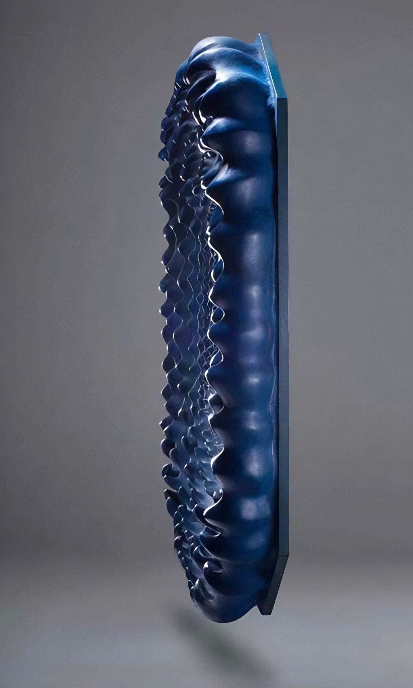 Sculptural wall piece in traditional Chinese lacquer by Chen Wencai