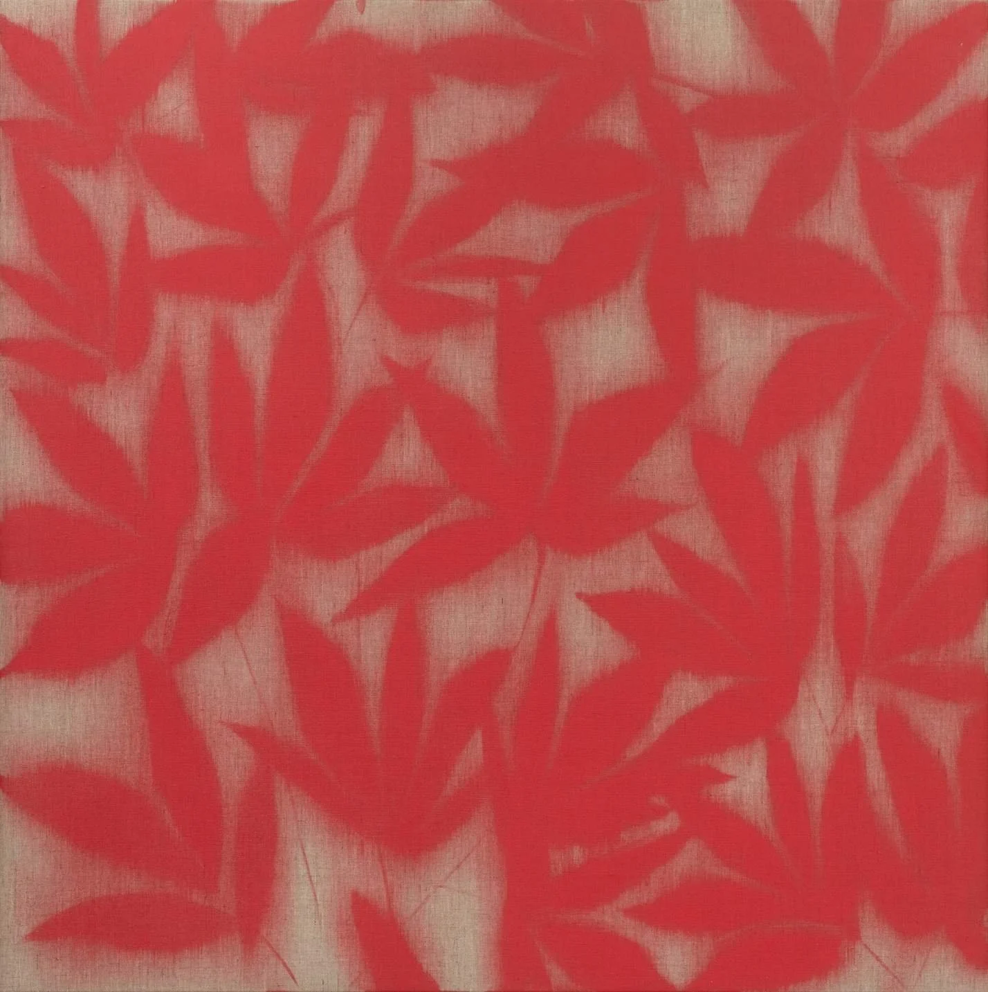 Vibrant color field and abstract petals by Bian Jing, contemporary painting on canvas, EAST WEST Barcelona