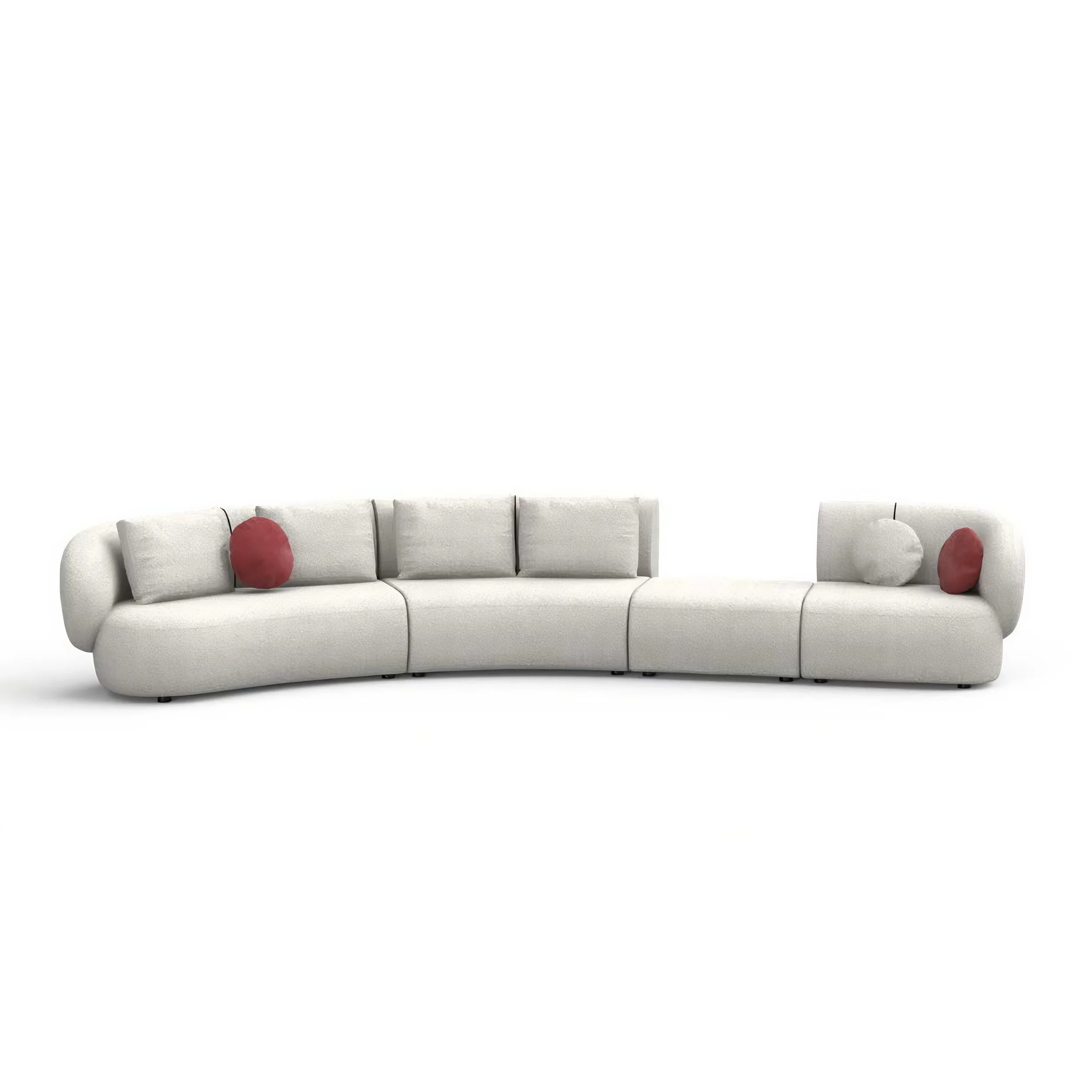 Curved contemporary sofa by Precious Home, designed for flexible interiors — EAST WEST SPACE