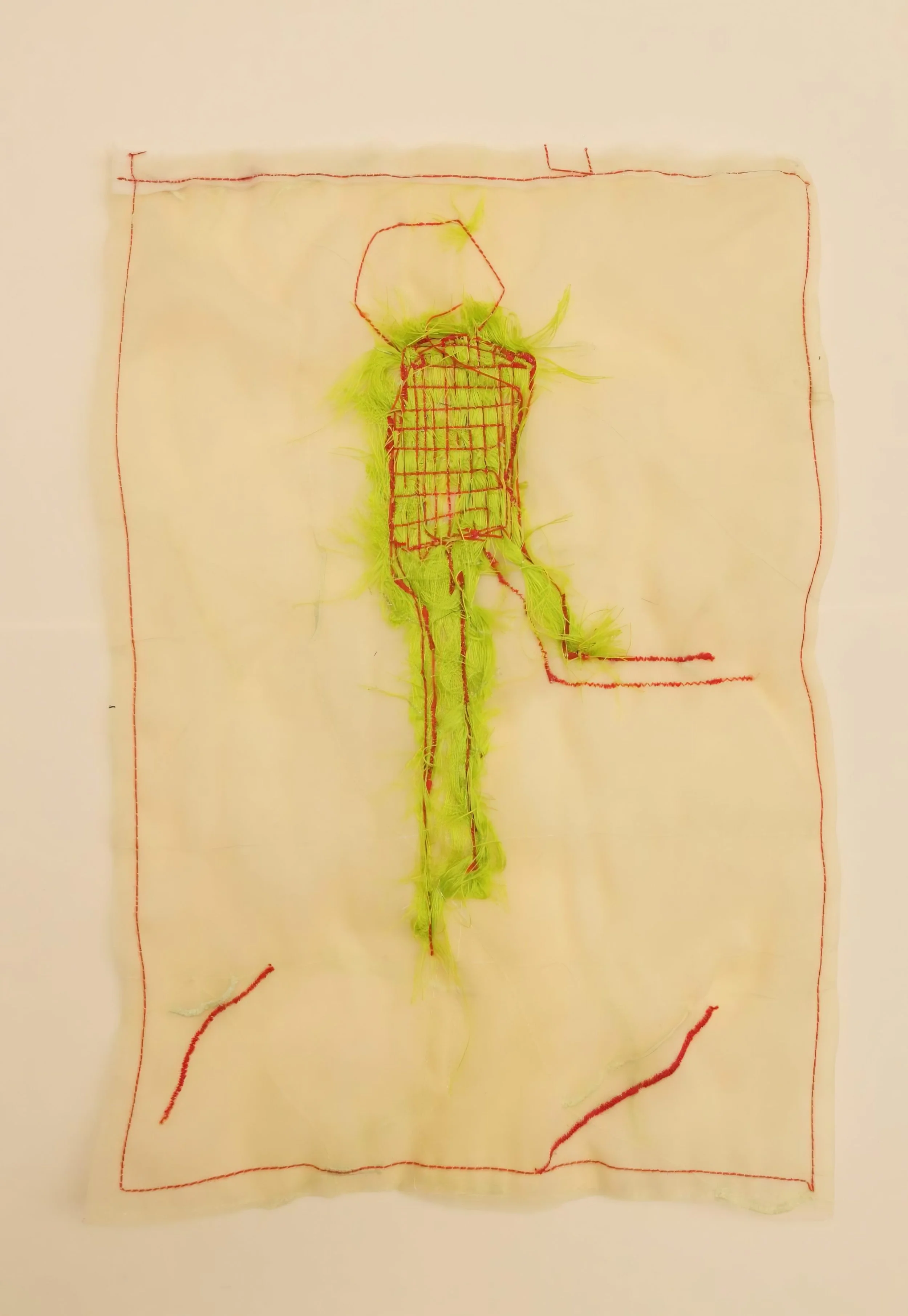Modern textile art with handcrafted details and emotional abstract expression