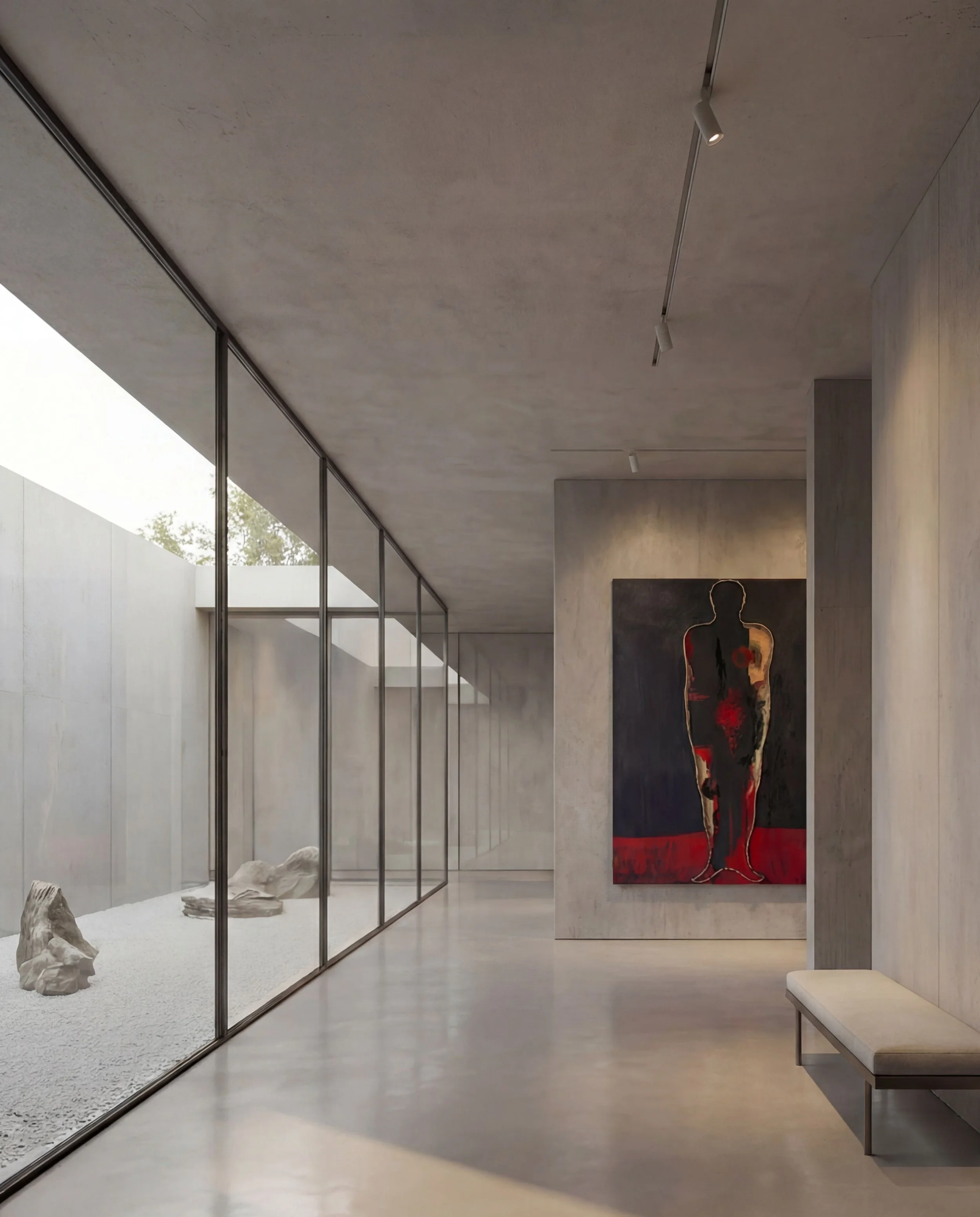 Large scale collectible design artwork in black and red tones