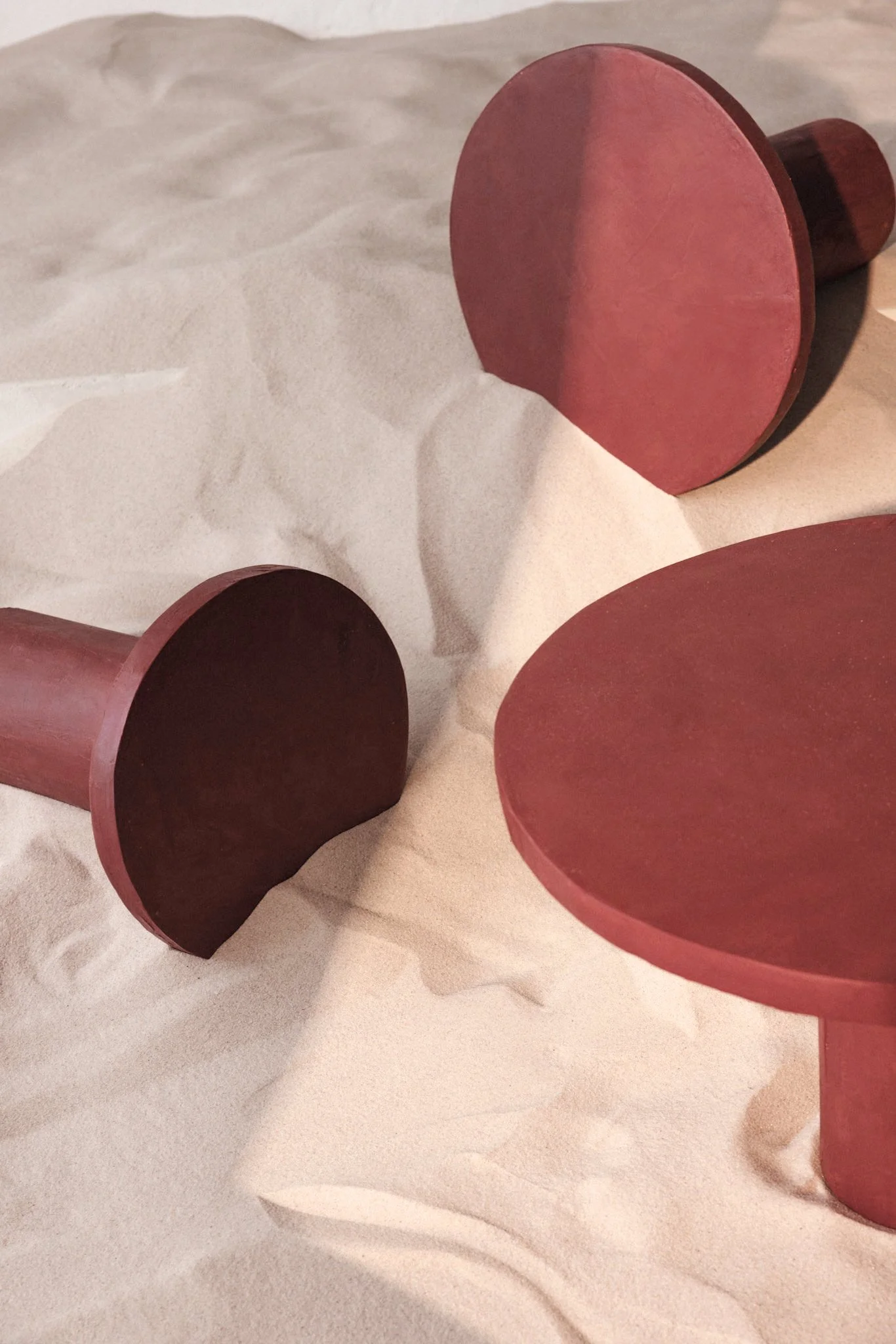 Contemporary collectible furniture piece made in microcement for minimalist and artistic spaces in different colors