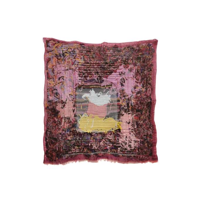 Swallowing textile artwork by Zhang Yonghong, contemporary woven painting — EAST WEST SPACE
