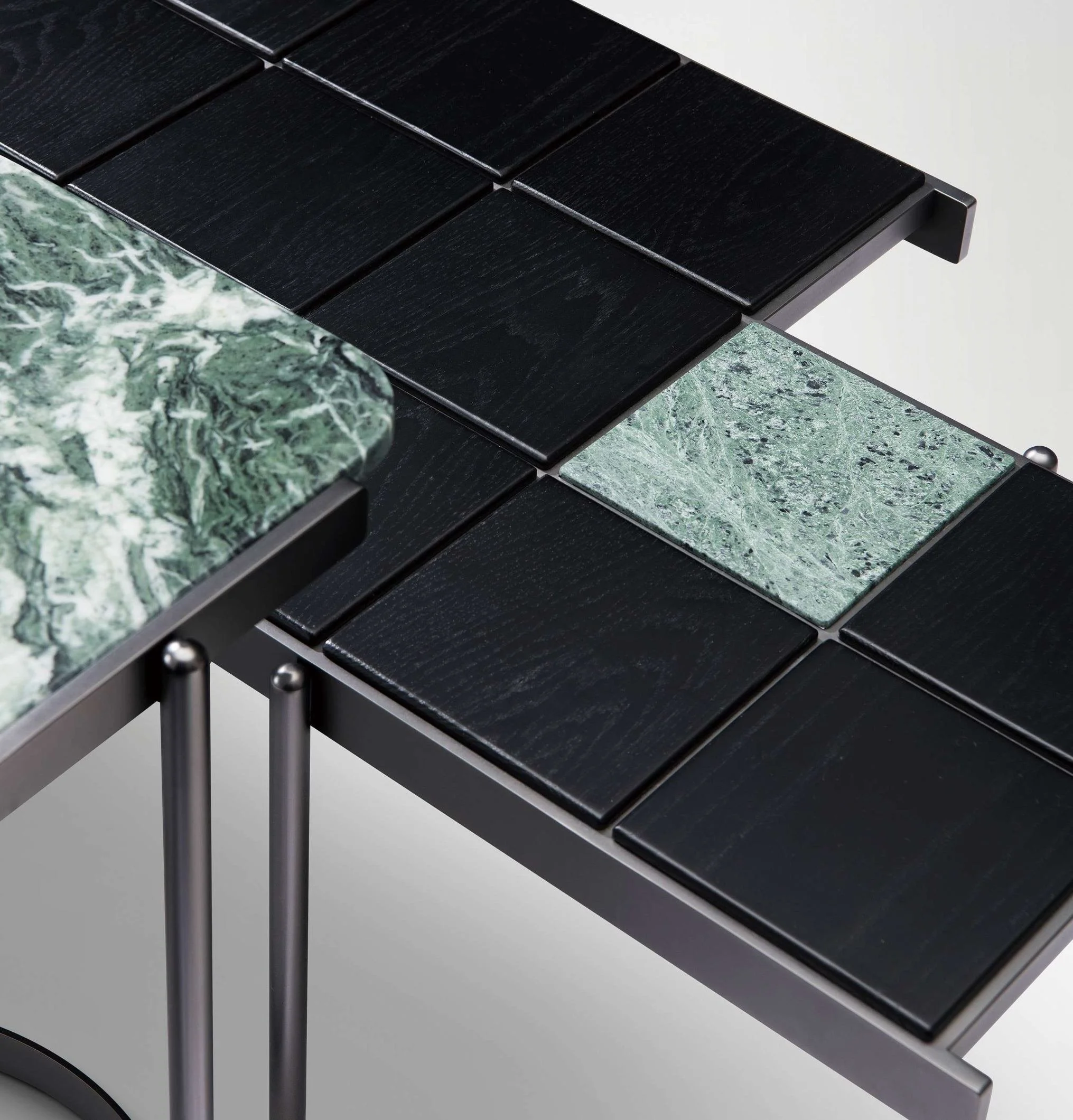 Luxury side table with stepped three-dimensional pixel surface by Maxmarko.