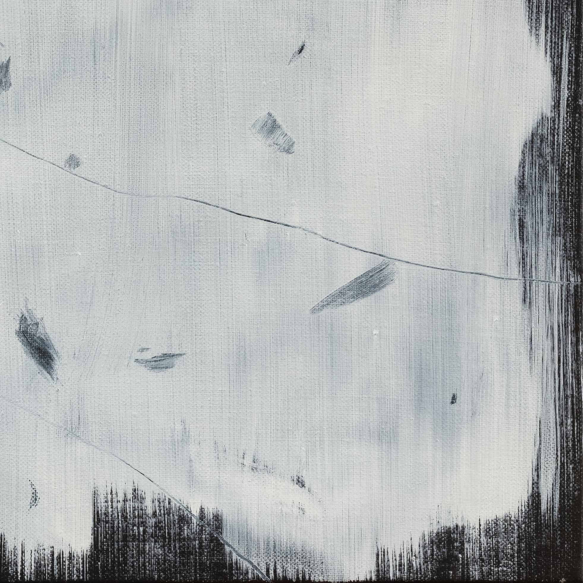 Minimalist black and white artwork Petal 22 by Bian Jing