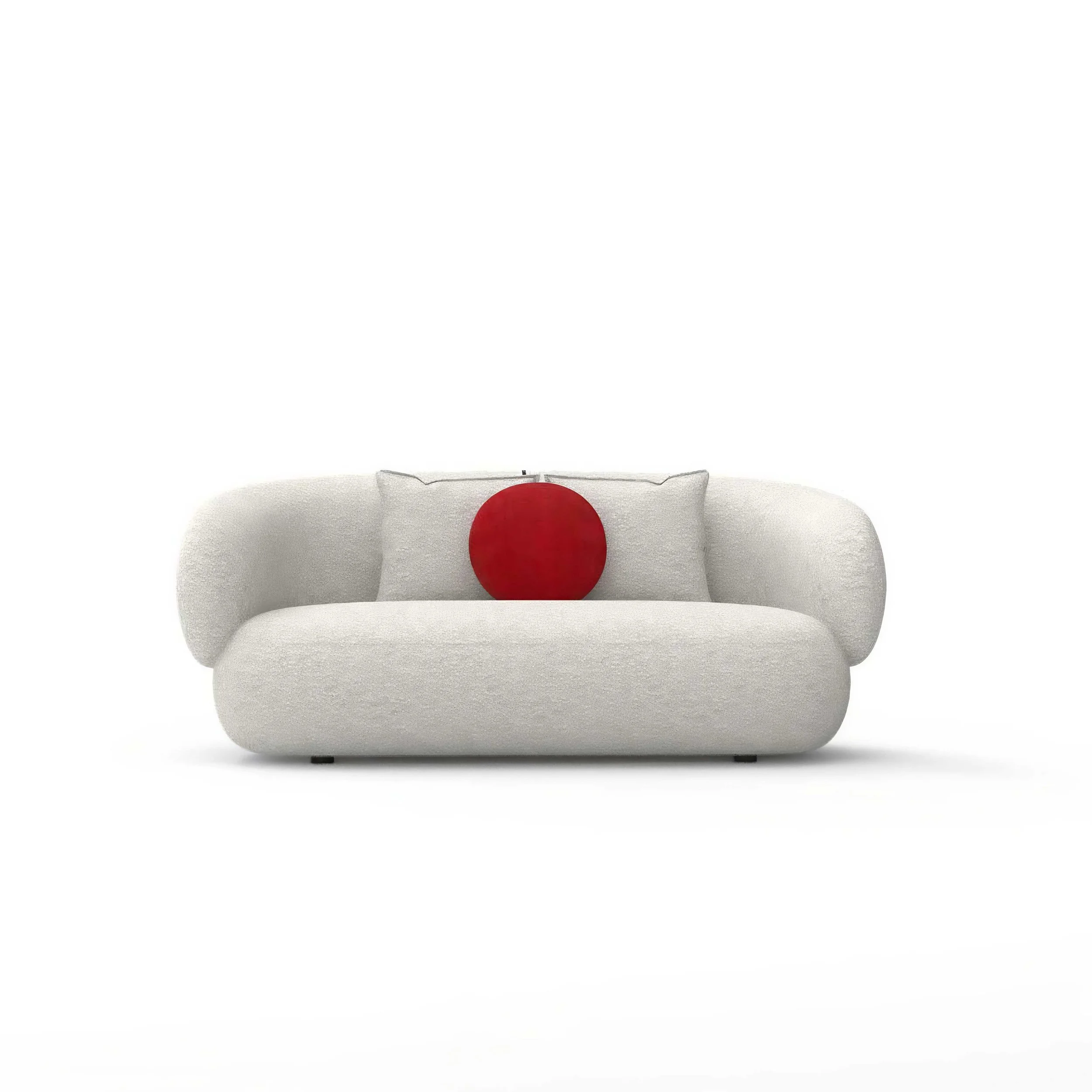 Elegant modular sofa with generous volumes and minimal aesthetic
