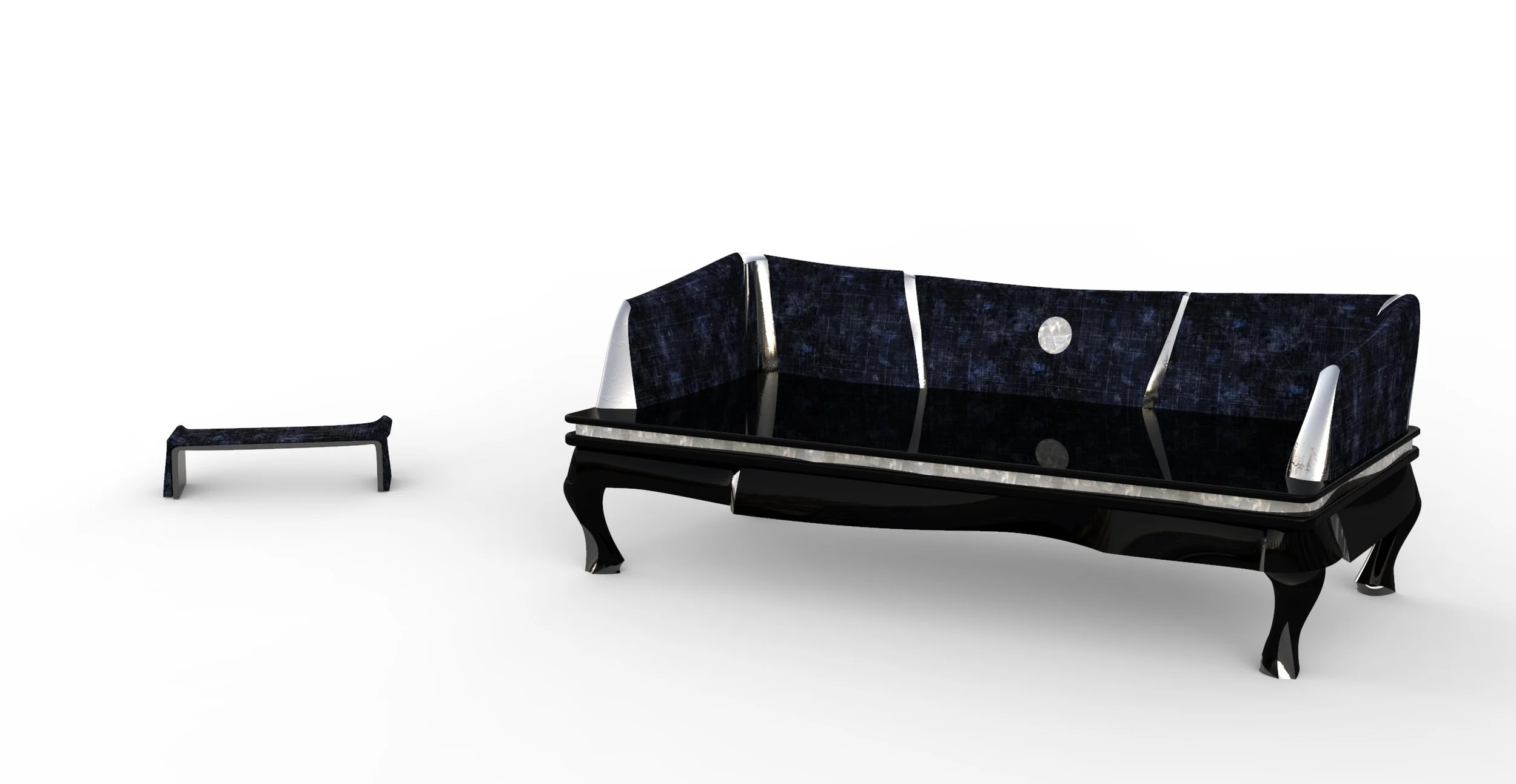 Collectible furniture piece, ARTEMPO Luohan bed with panoramic screen