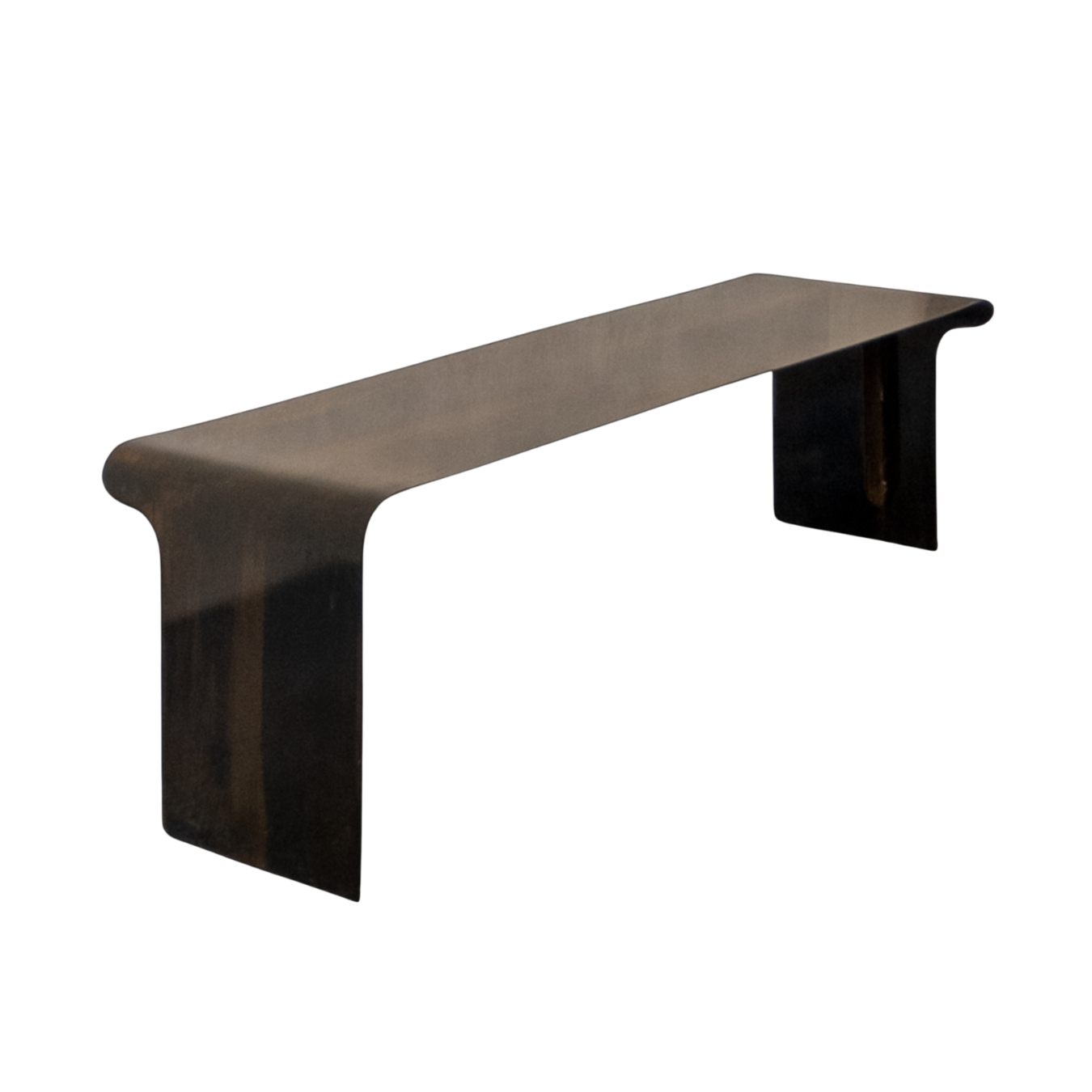 Alca Bench by Maxime Halot, collectible metal furniture with sculptural silhouette — EAST WEST SPACE