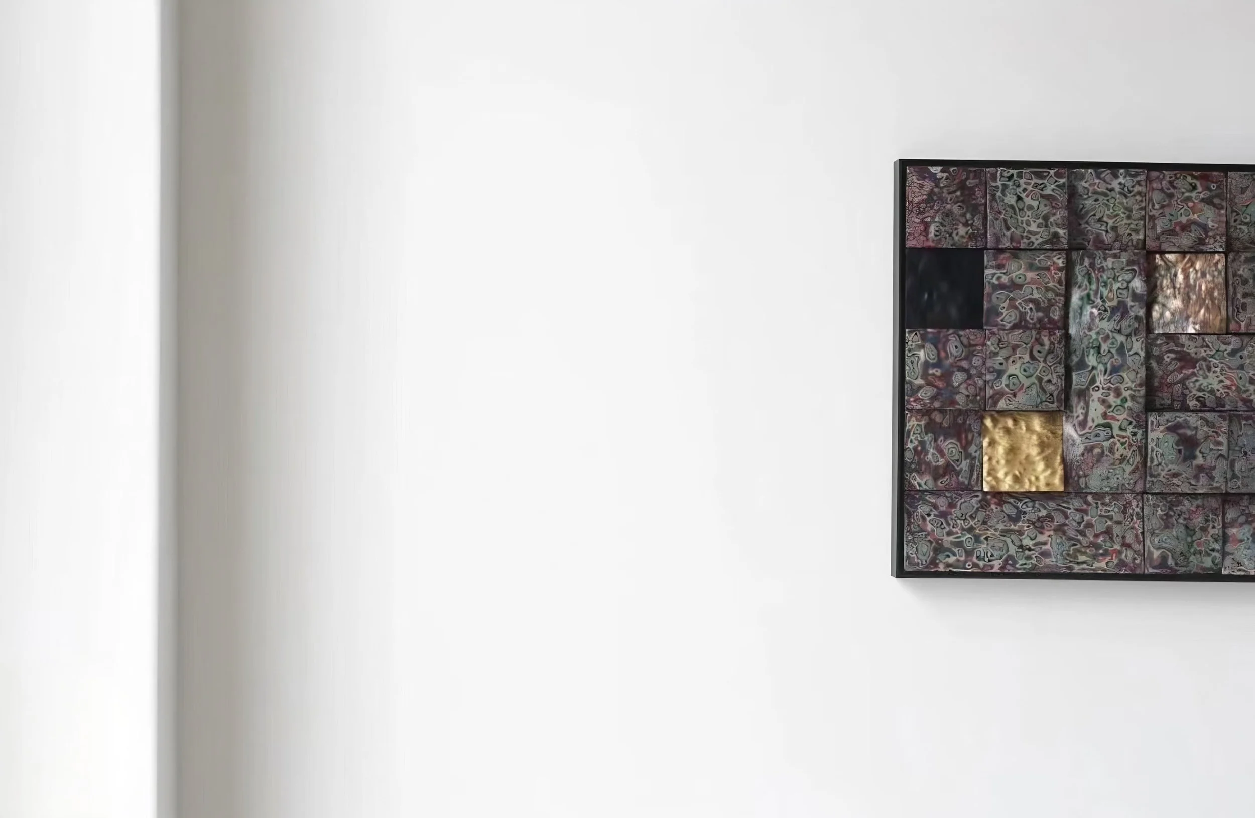 Modular lacquer panel artwork Fragments of Continuity 50 x 70 cm