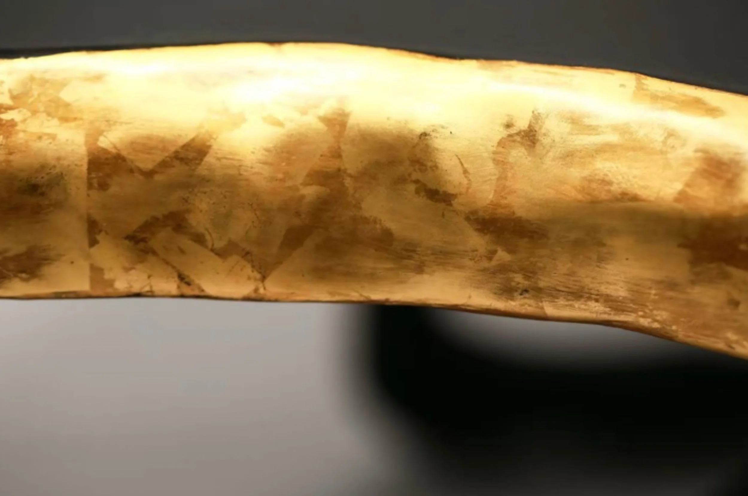 Organic black lacquer table with silver powder and gold details