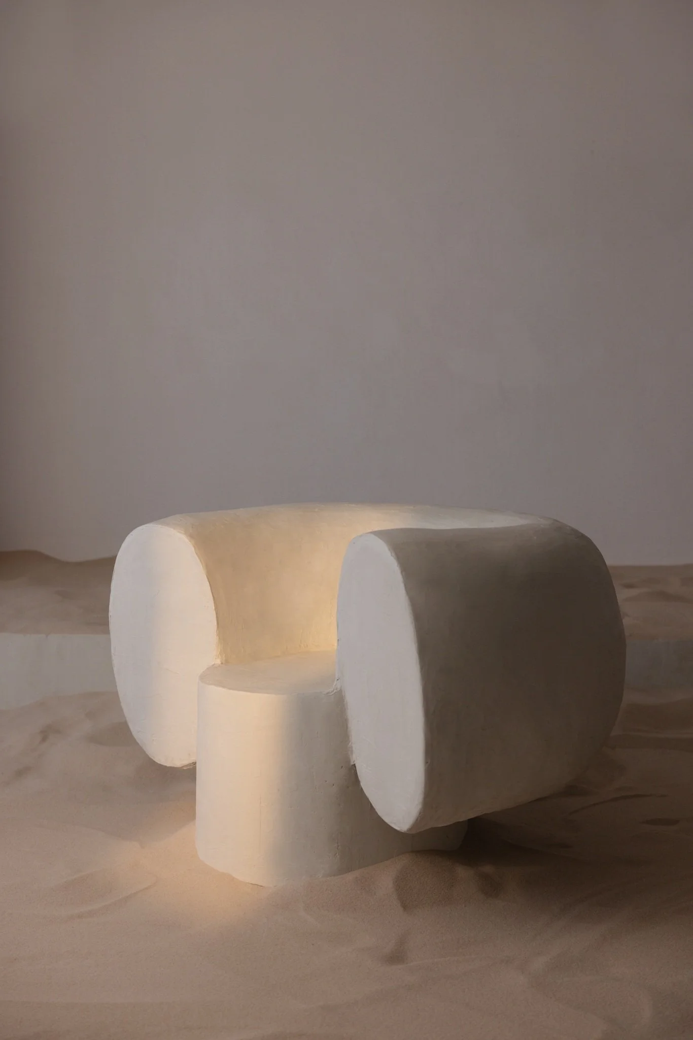 Sculptural microcement chair Columna by ITS A MOOD front view