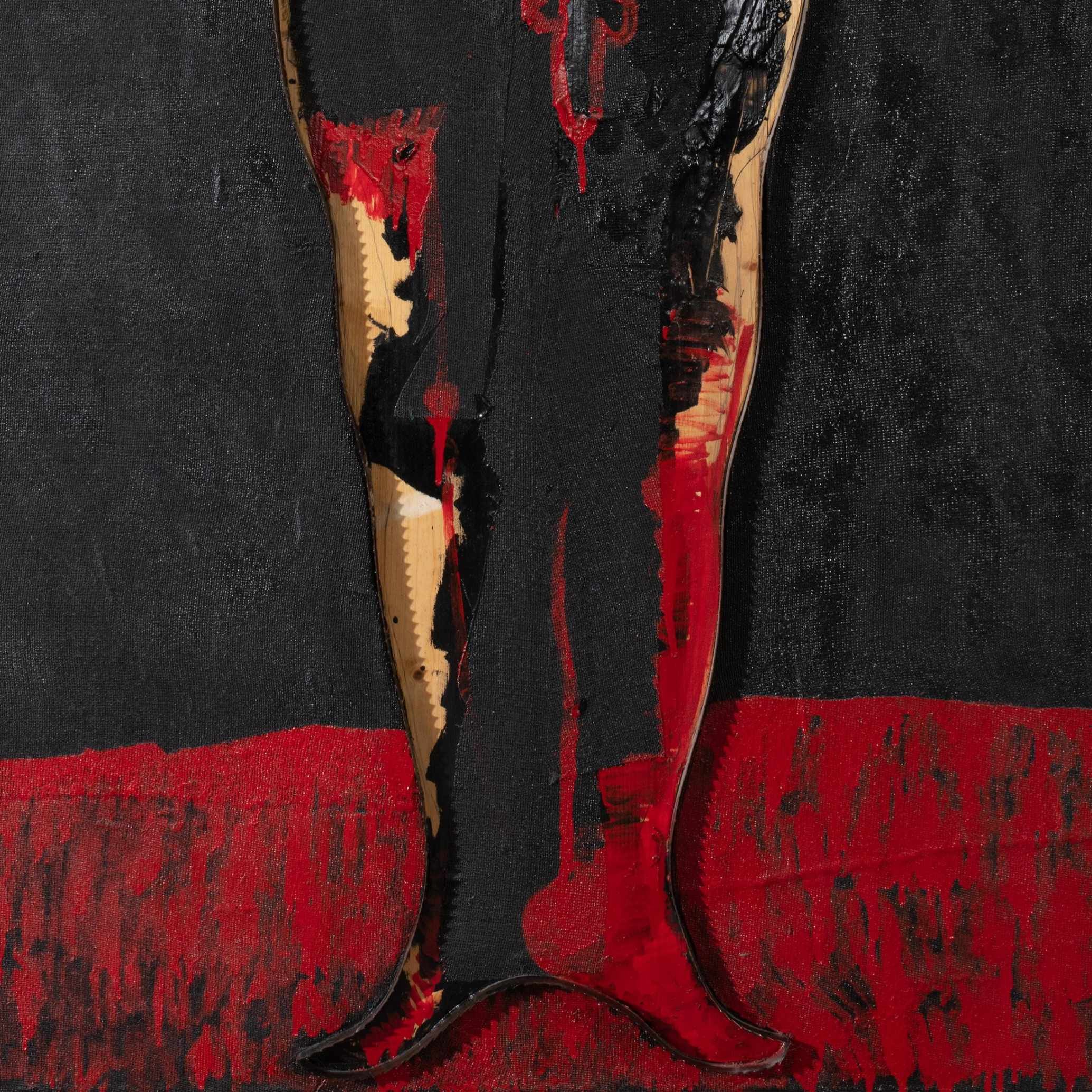 Cashew lacquer contemporary wall piece by Chinese artist