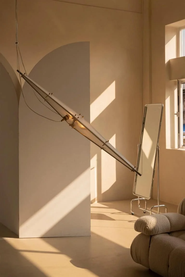 Sing Chan Fragment #01 collectible design lamp, suspended contemporary light sculpture.