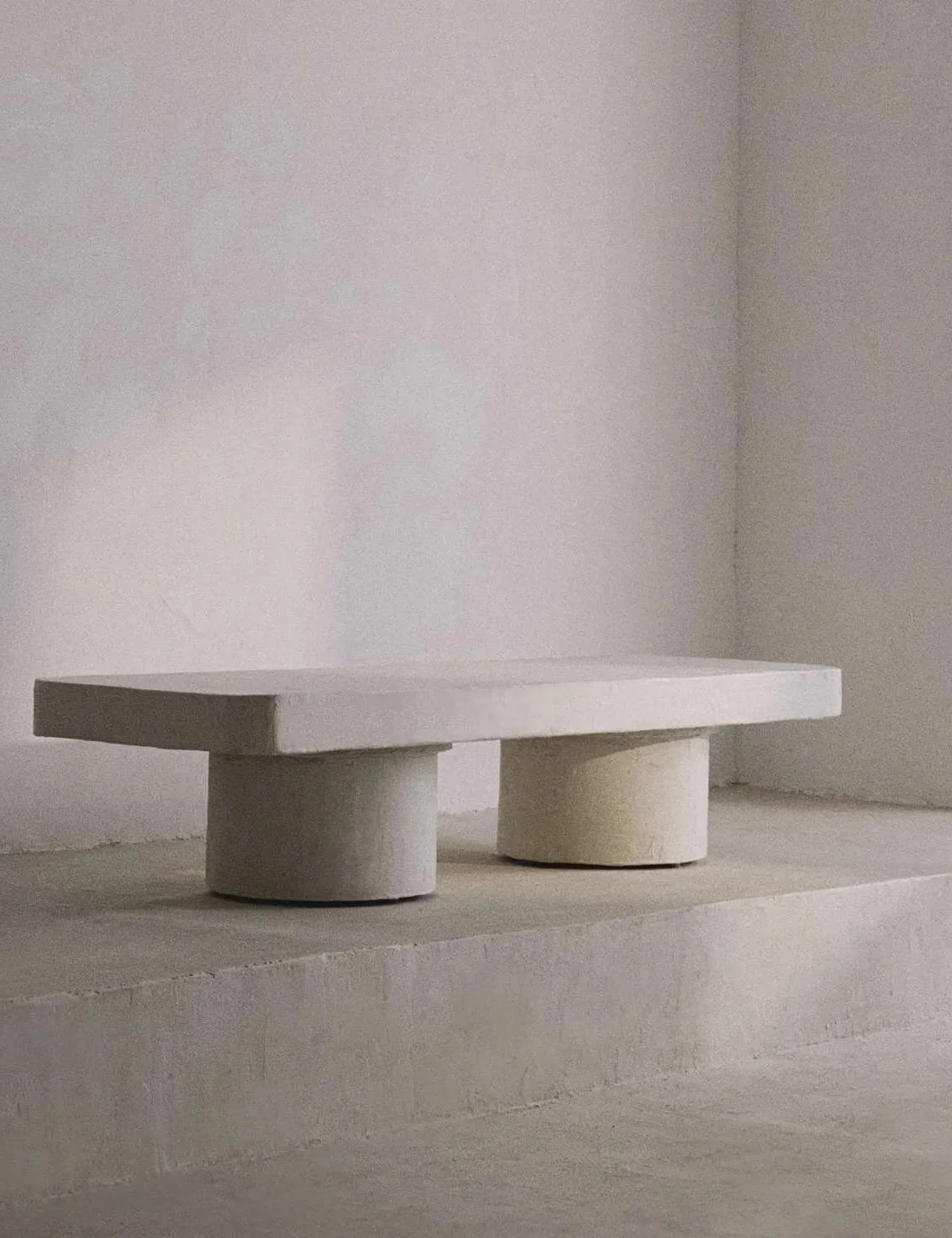 Handmade microcement coffee table by ITS A MOOD minimalist sculptural form