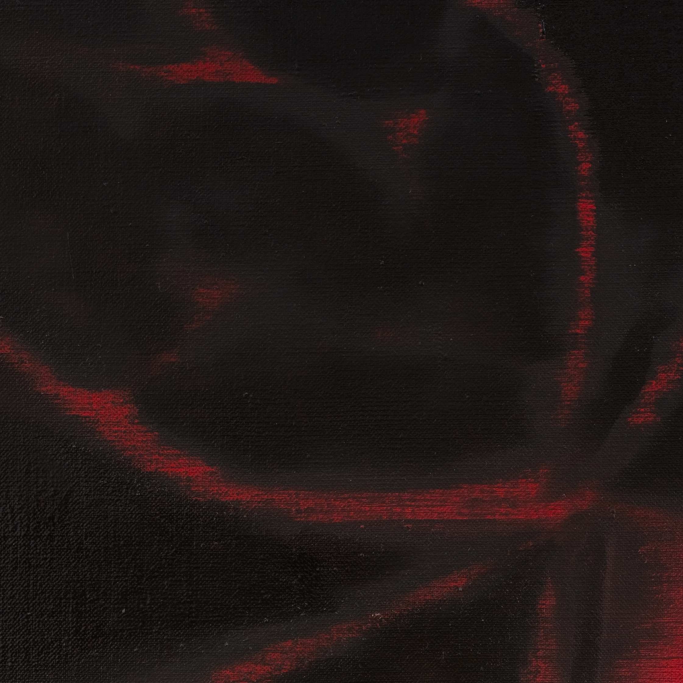 Organic radial abstraction in black and red Petal 28 by Bian Jing