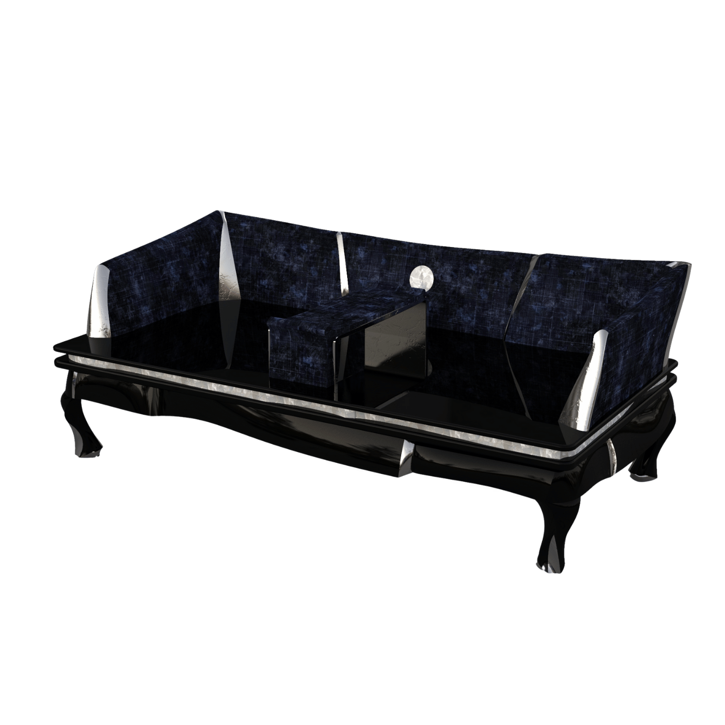 ARTEMPO Screen Luohan Bed, collectible design furniture with lacquered finish