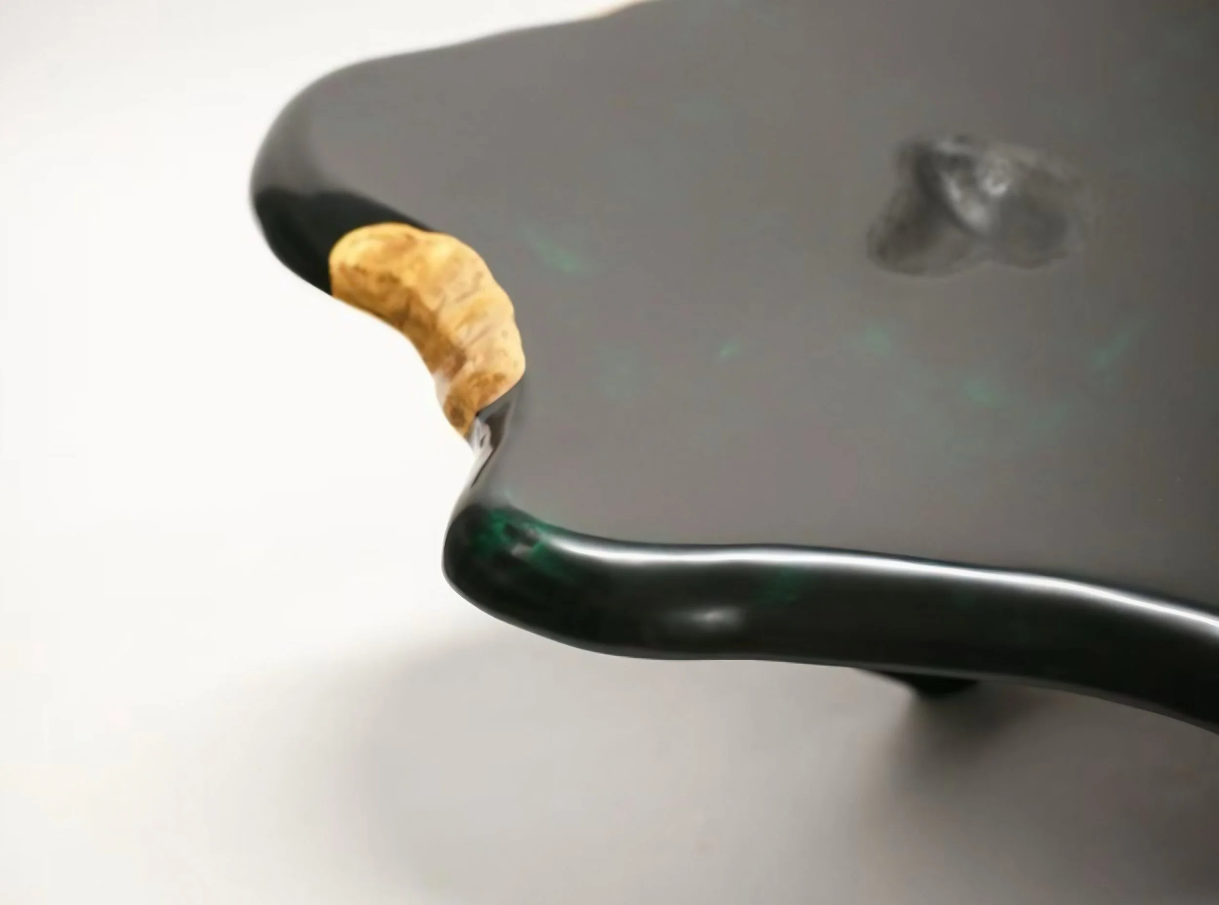 Sculptural asymmetrical coffee table in Chinese lacquer