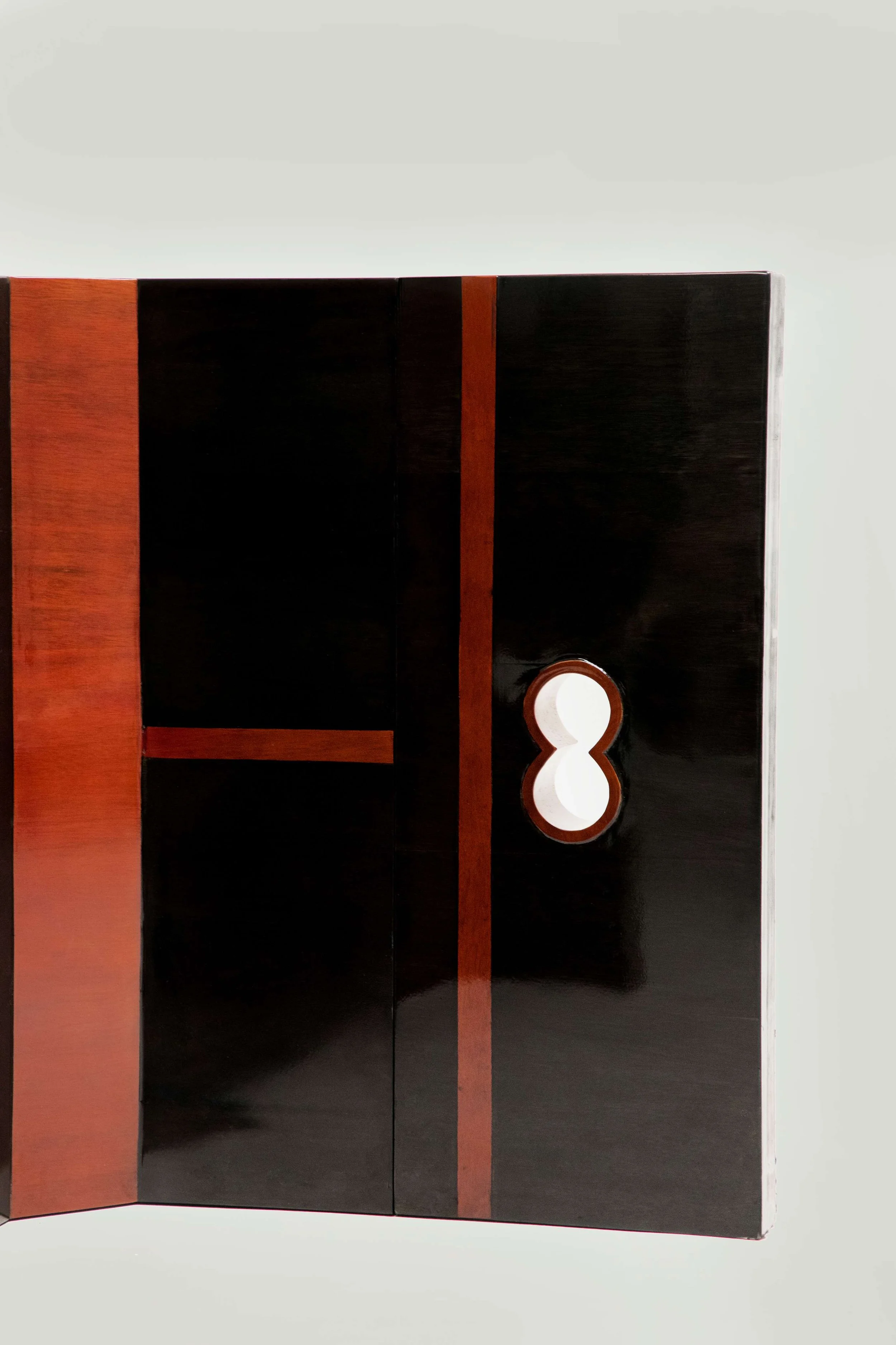 Craft-made pearwood Combo side table, modern Asian collectible furniture at EAST WEST SPACE showroom.