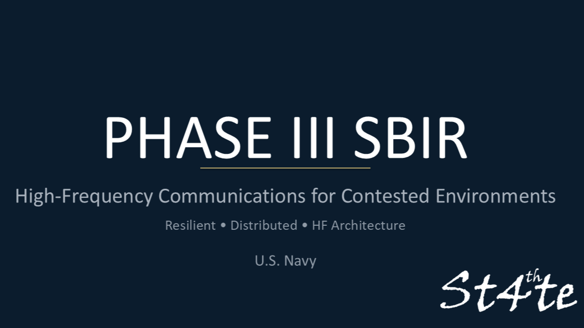 Phase III SBIR by the U.S. Navy