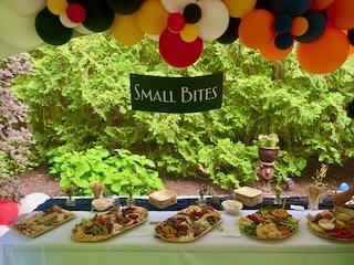 Assorted boards for a graduation party.