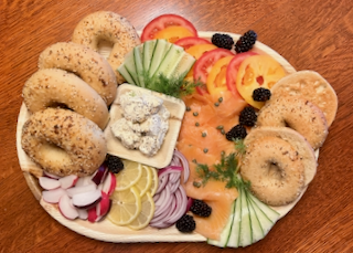 Bagel and smoked salmon board