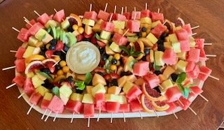 Fruit skewers perfect for kids parties, professional events, etc.