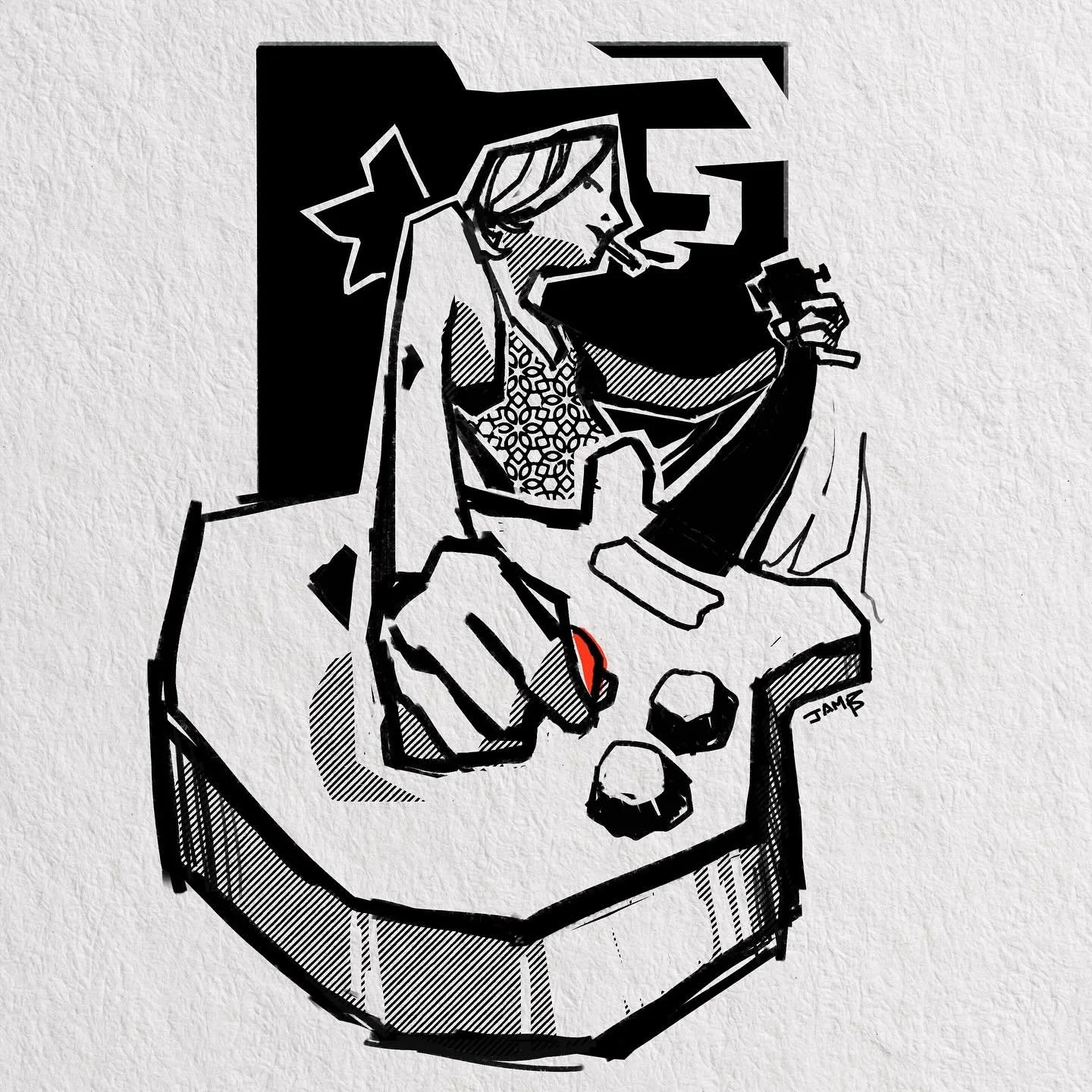 Working on a kind of autofiction chaos magic/magical realism thing. This is the god of sex, drugs, rock and roll, dying young, and living forever

Sorry ive been posting a lot less consistently on here, I have a visual art job now that&rsquo;s been s