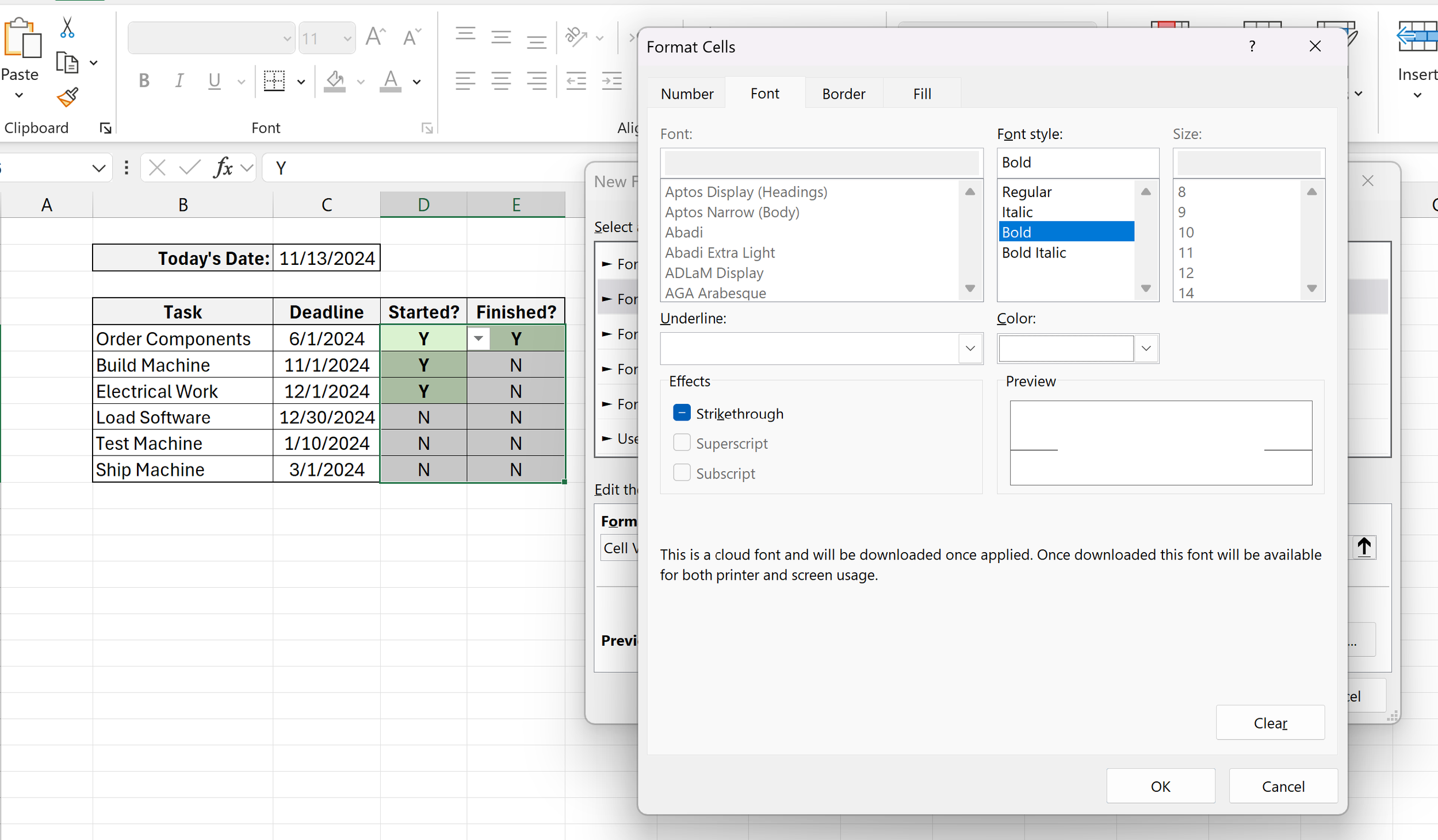 Conditional Formatting Format Cells Window Bold Font White Text Microsoft Excel Basics