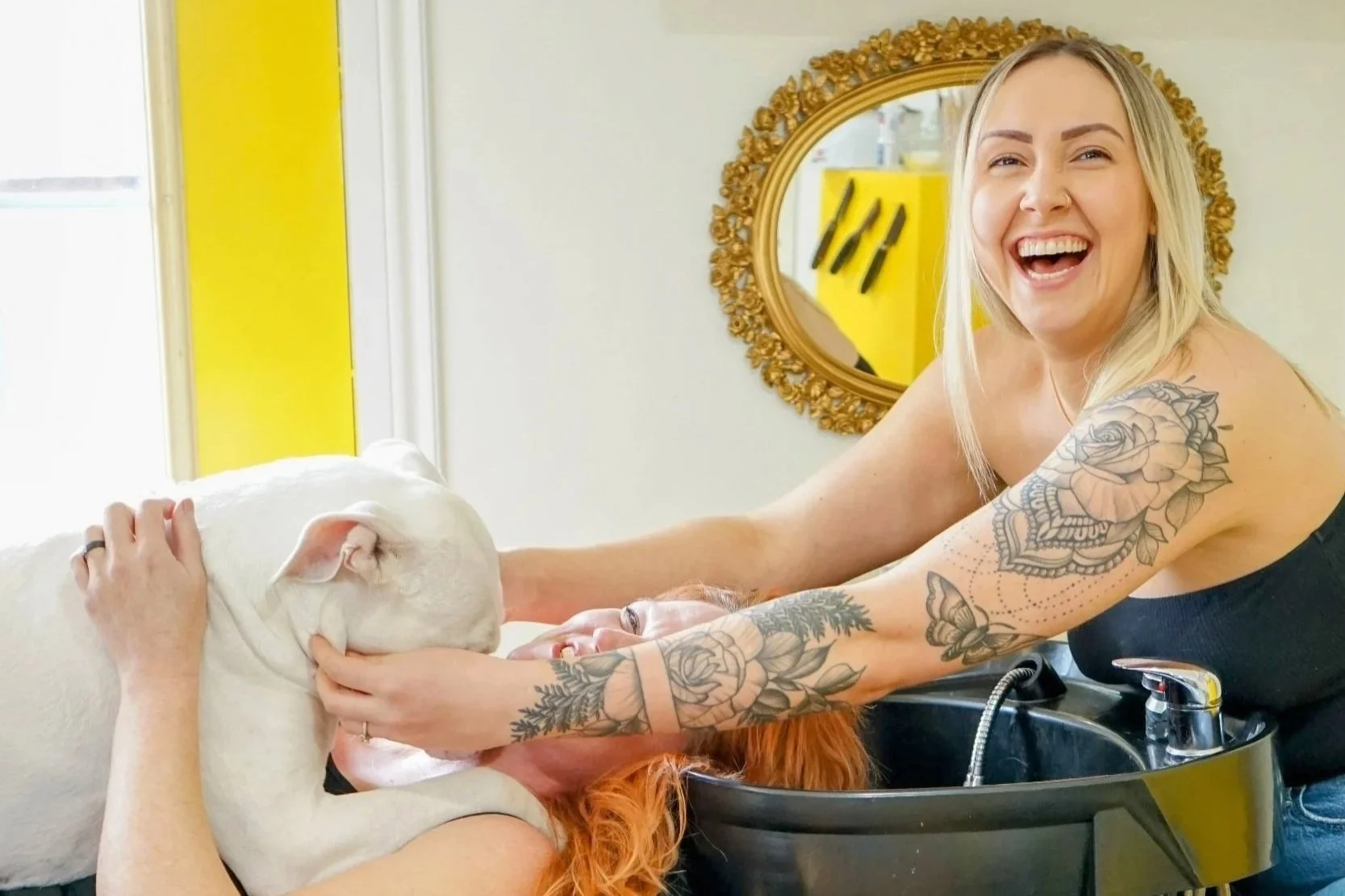 "Inside Retro Redhead Salon in London Ontario, a sensory-safe and neuro-inclusive hair studio for curly hair and hair colour."