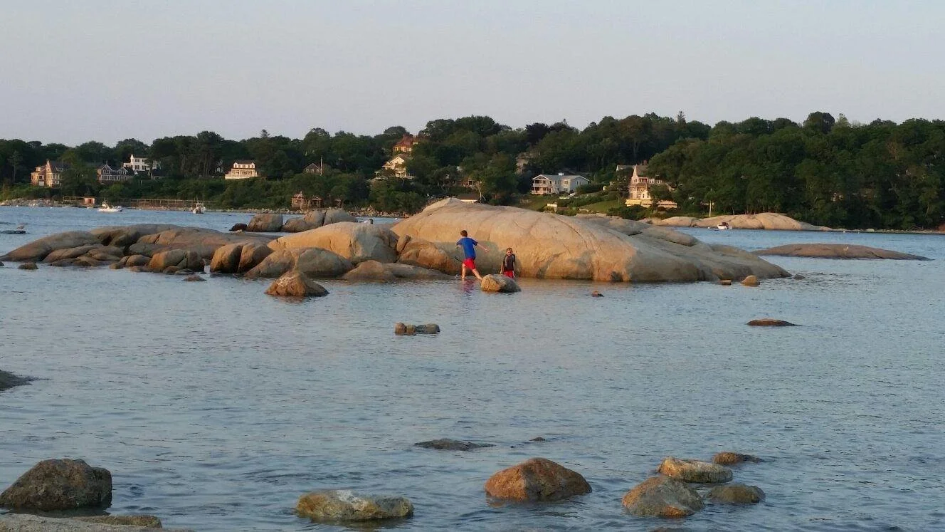 More stones exposed at the beach