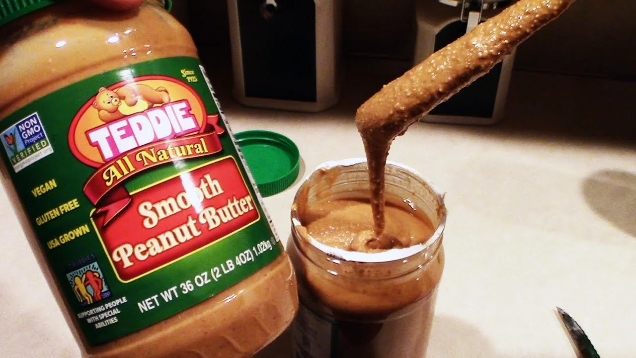 Up close on the peanut butter