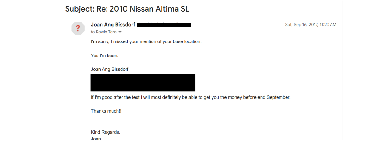 Part 3 of ebay car scam