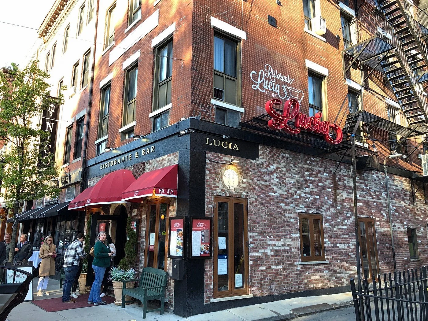 Lucia Ristorante &amp; Bar, a long-standing Italian restaurant located at 415 Hanover Street in Boston's North End neighborhood