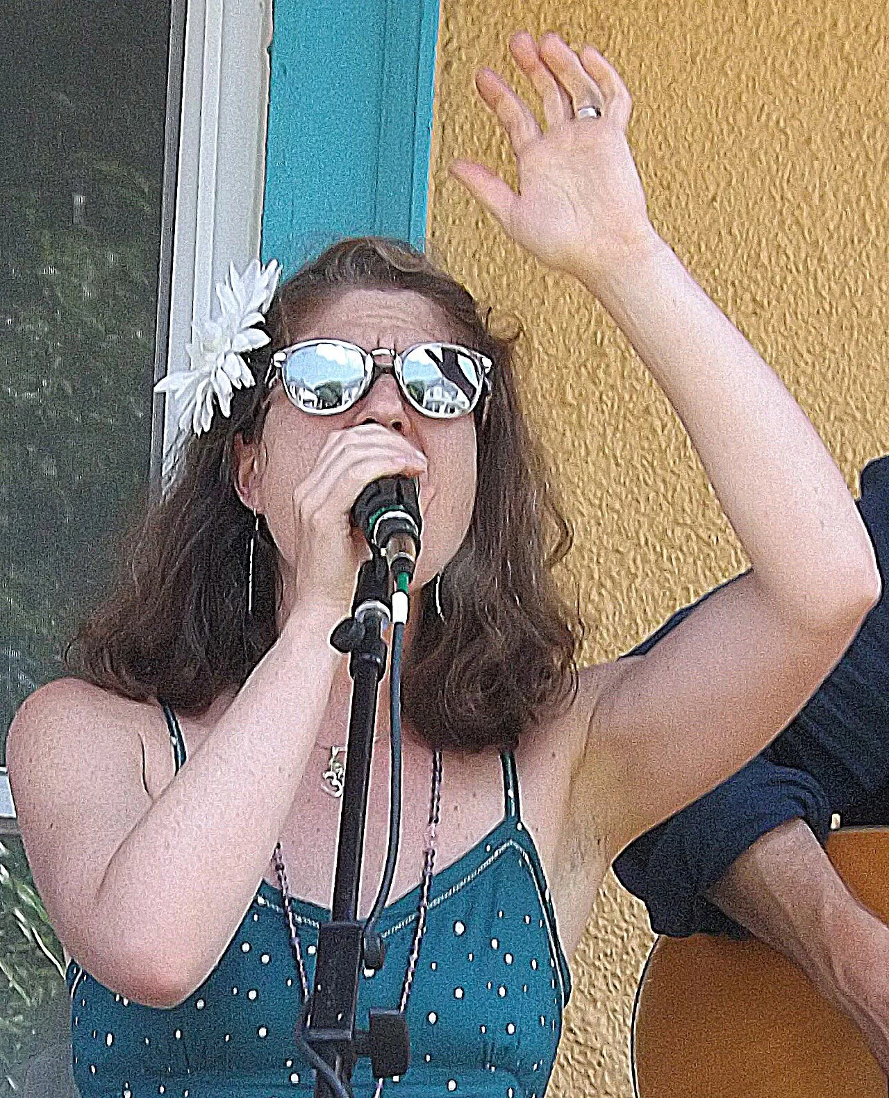  Julie Murphy Wells singing at Somerville Porchfest