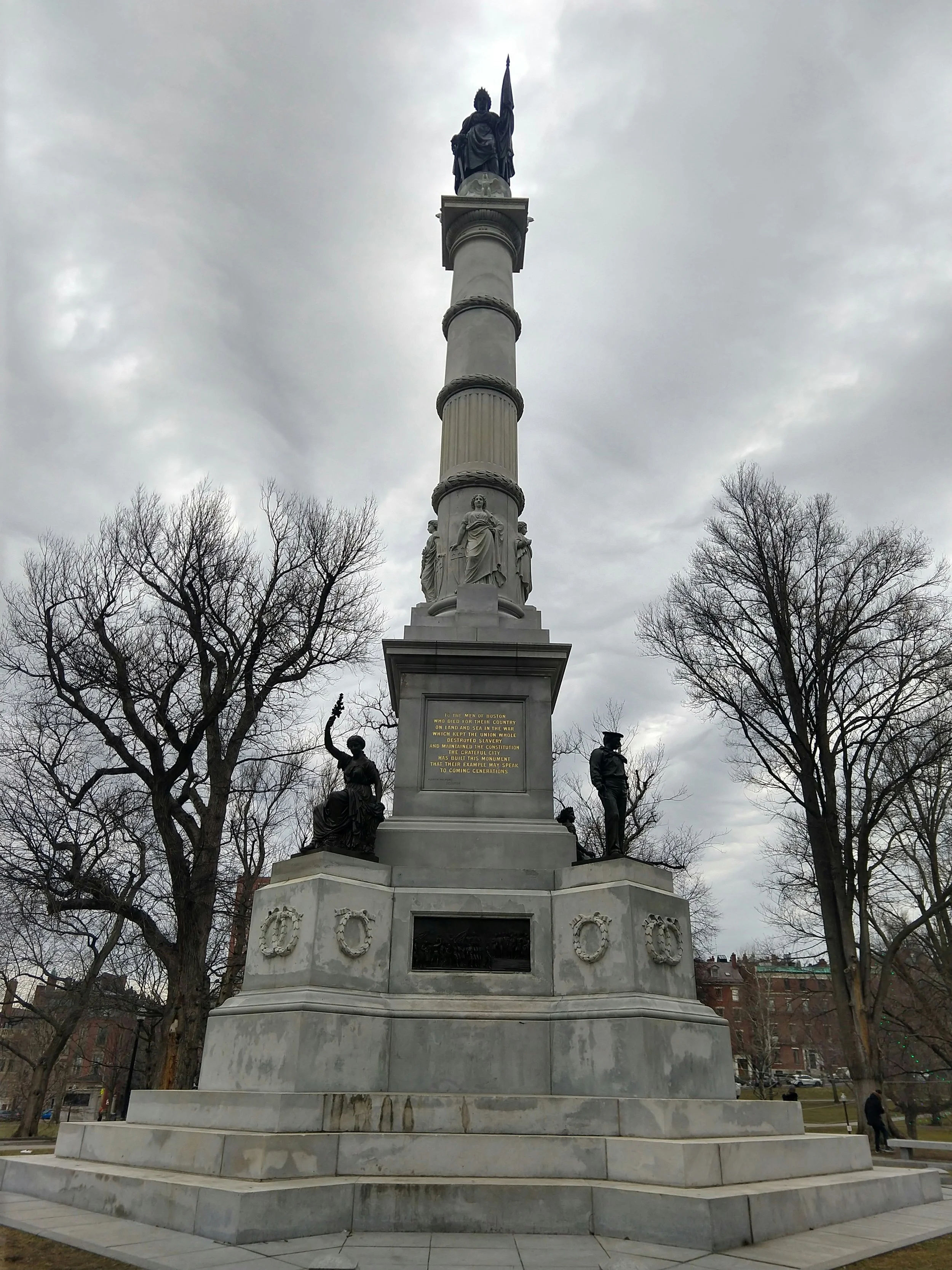 Soldiers and Sailors Monument on Flagstaff Hill in Boston Common, Massachusetts