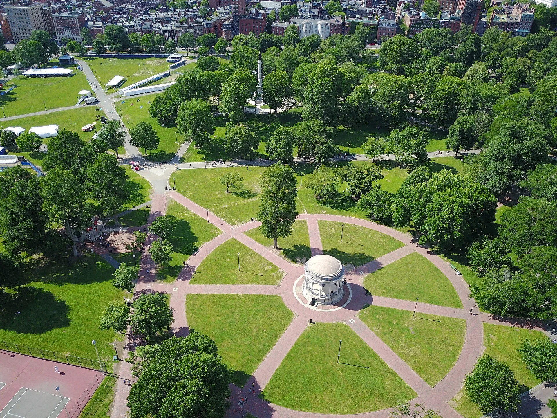 Aerial View of the Parkman Bandstand in Boston Common